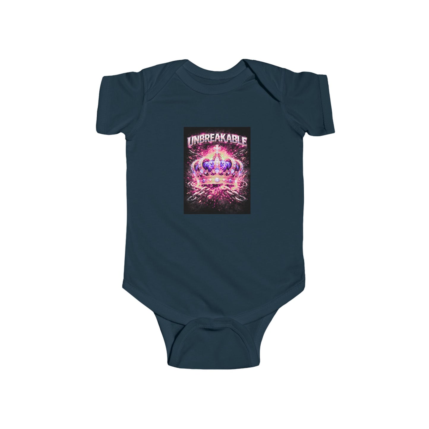 Infant Bodysuit — 'Unbreakable' Neon Crown Baby Onesie