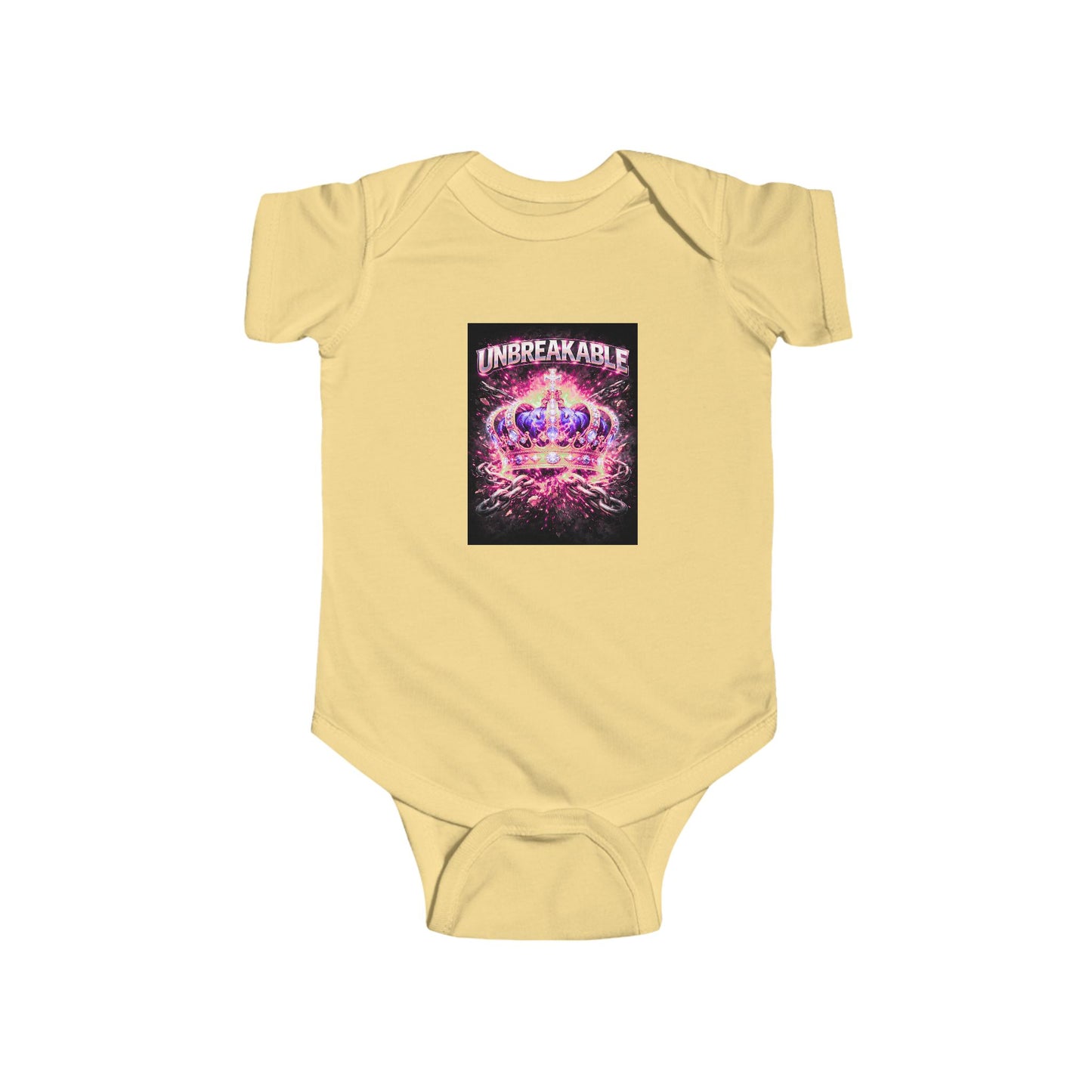 Infant Bodysuit — 'Unbreakable' Neon Crown Baby Onesie