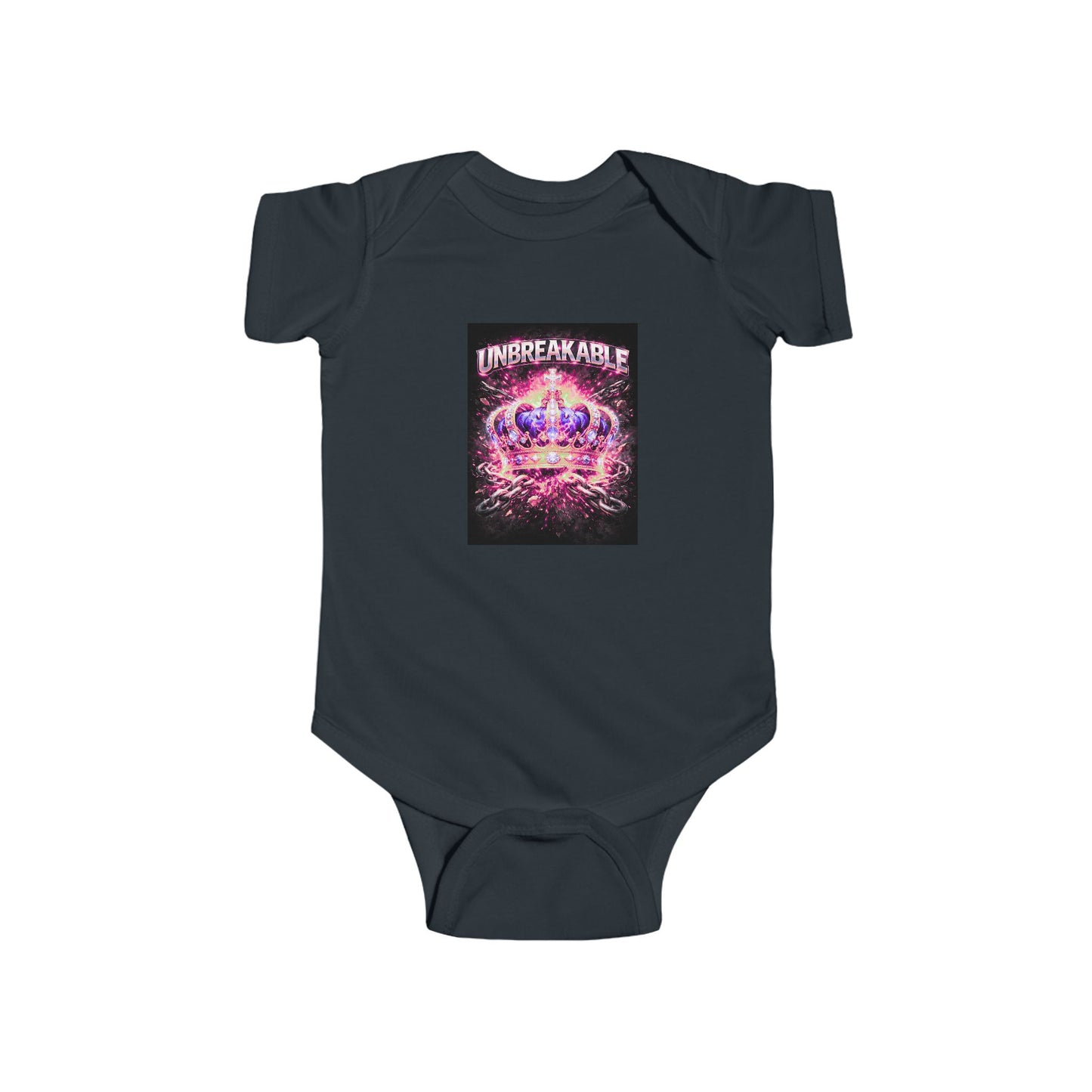 Infant Bodysuit — 'Unbreakable' Neon Crown Baby Onesie