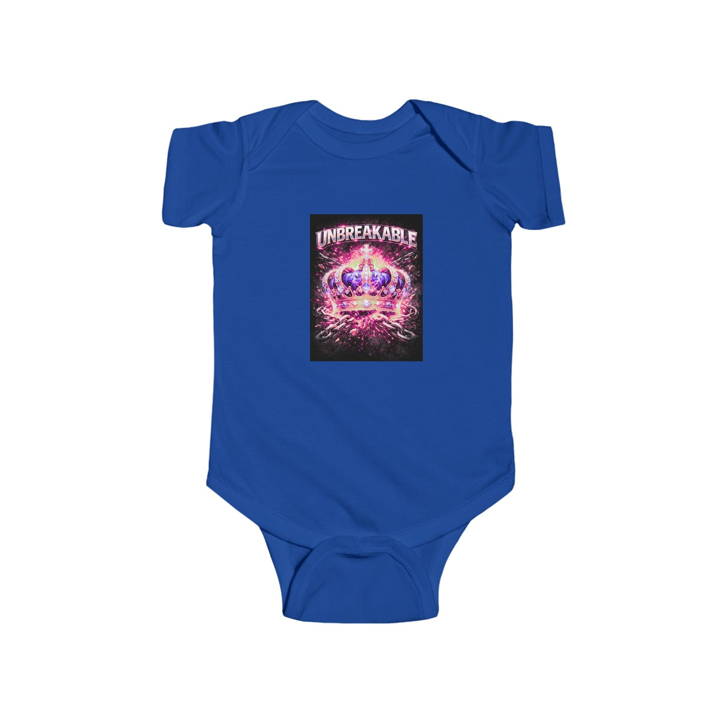 Infant Bodysuit — 'Unbreakable' Neon Crown Baby Onesie
