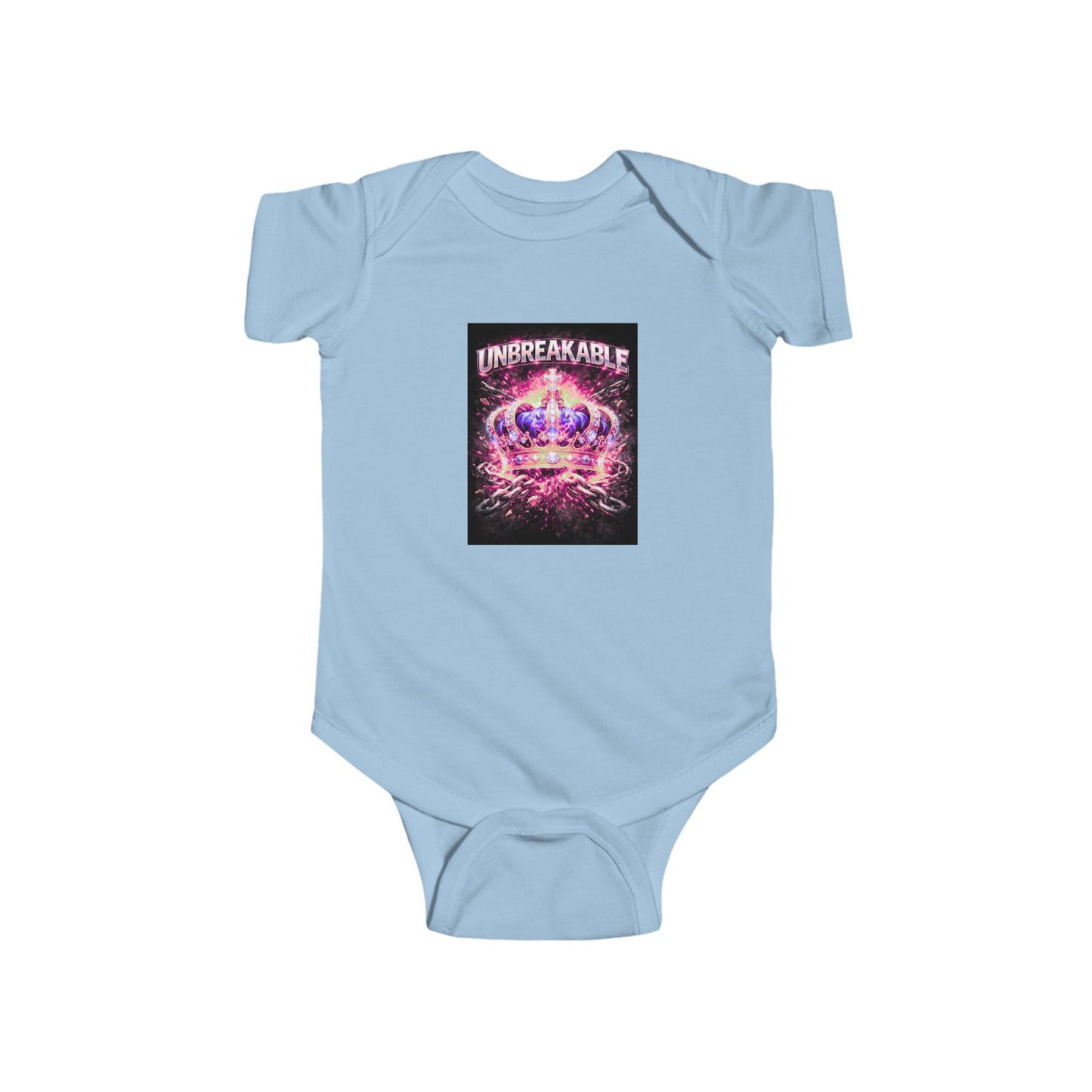 Infant Bodysuit — 'Unbreakable' Neon Crown Baby Onesie