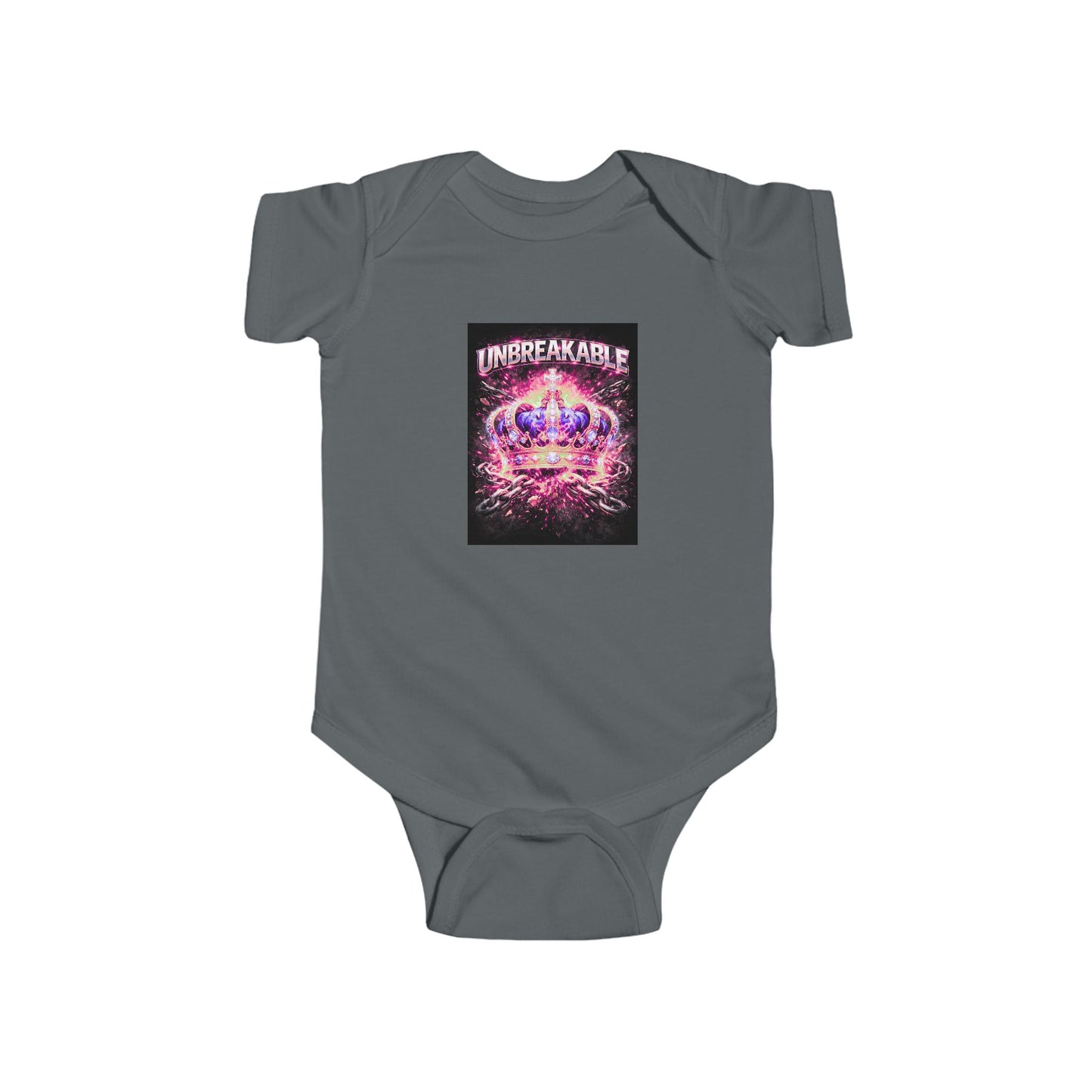 Infant Bodysuit — 'Unbreakable' Neon Crown Baby Onesie