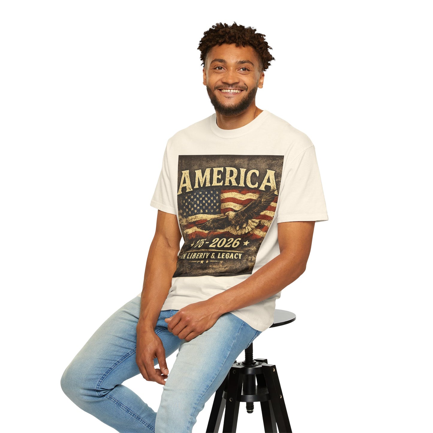 America 1776-2026 Vintage Flag Eagle T-shirt