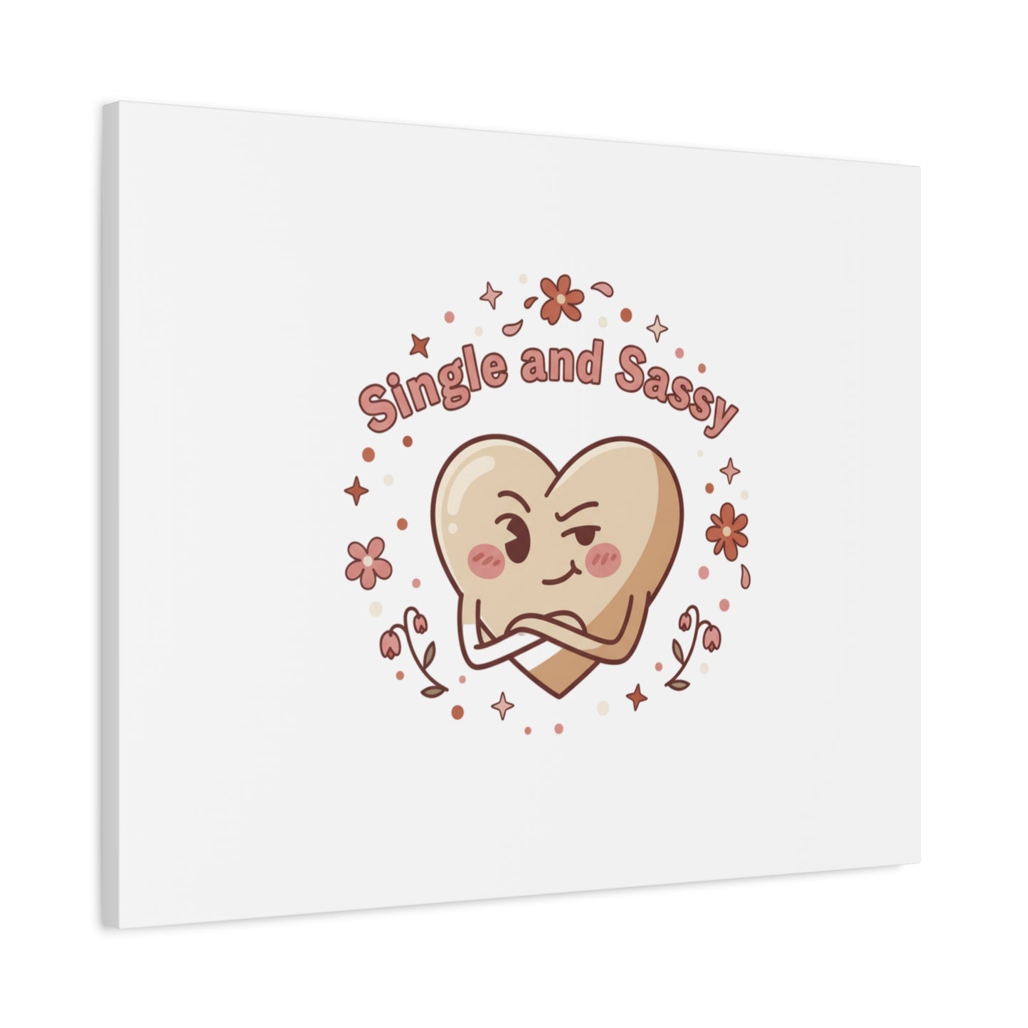 Single and Sassy Heart Canvas | Anti‑Valentine, Pastel Cynic Wall Art