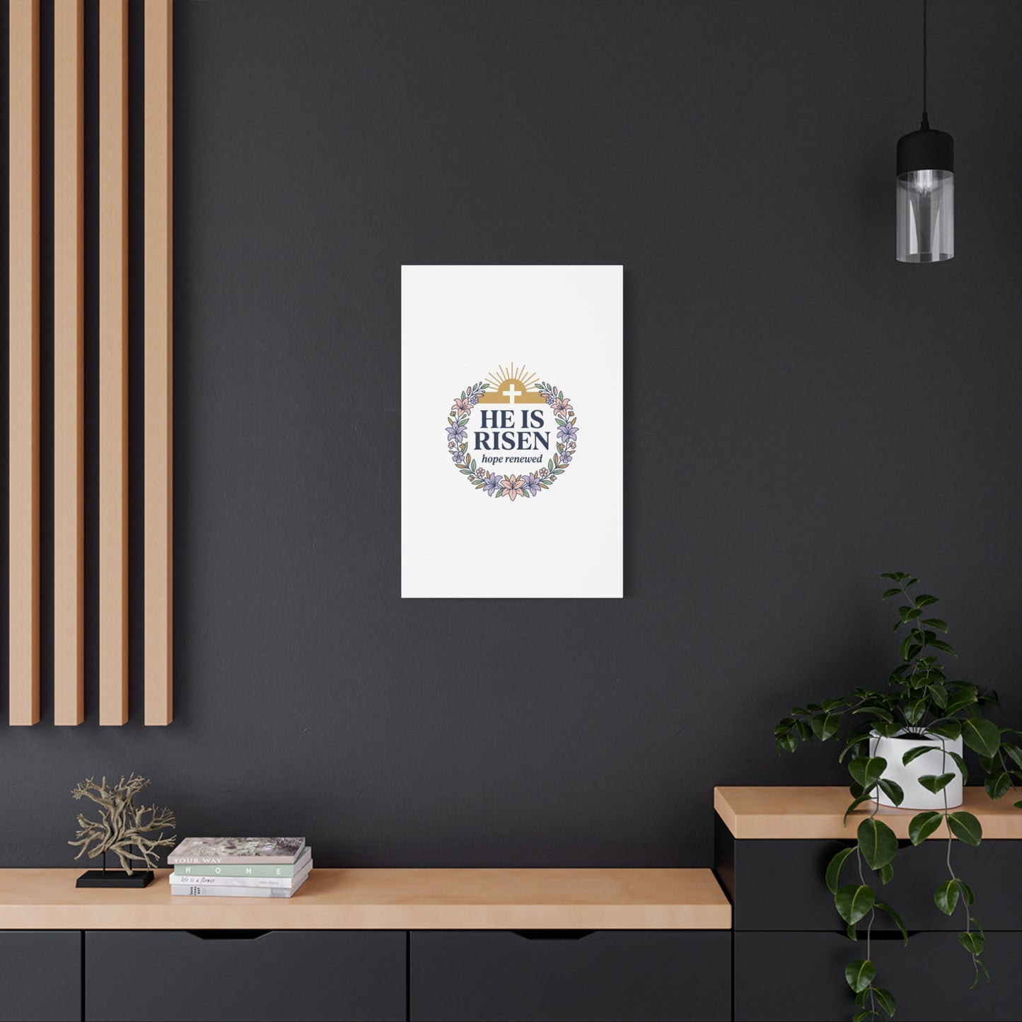 He Is Risen Canvas | Christian Easter Wall Art, Resurrection Scripture