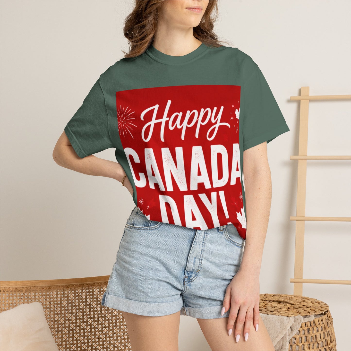 Happy Canada Day T-Shirt — Red Maple Leaf Canada Day Tee