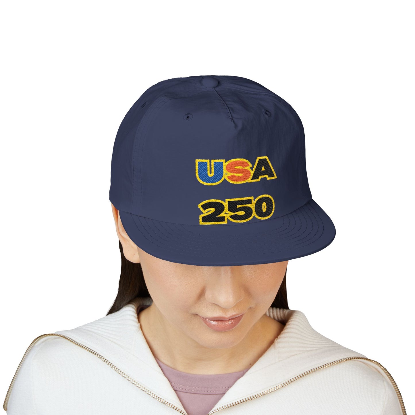 USA 250 Surf Cap | Embroidered Trucker Hat, White Snapback