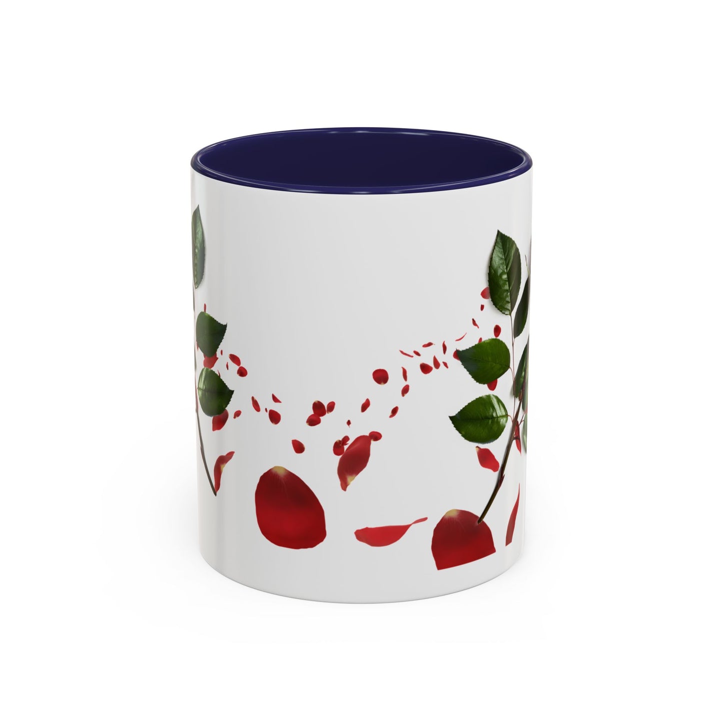 Red Rose Petals Accent Coffee Mug | 11oz 15oz