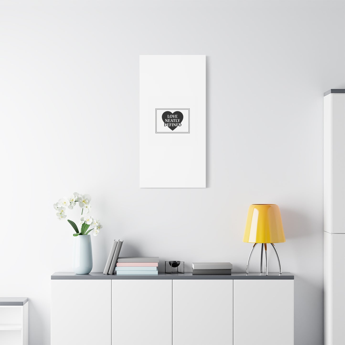 Love Neatly Defined Canvas, editorial black and white love print | elegant typography poster
