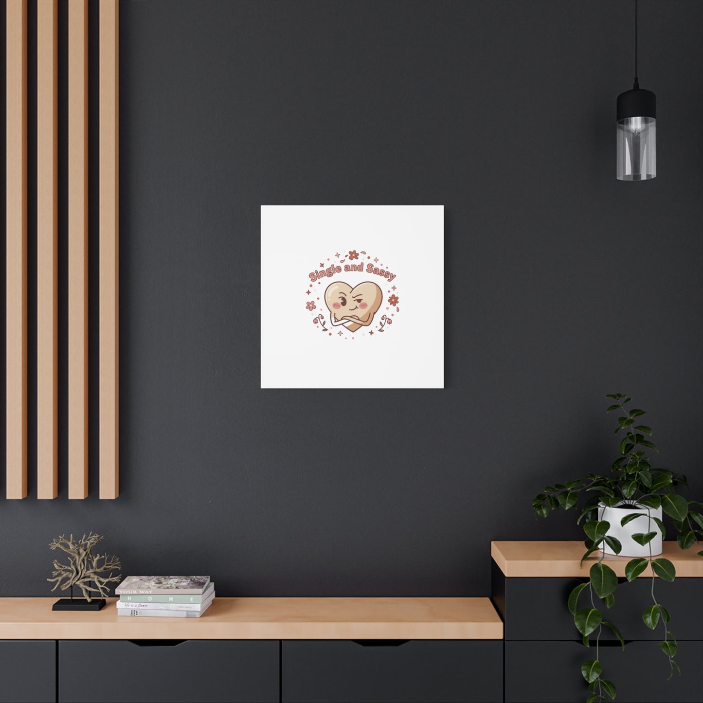 Single and Sassy Heart Canvas | Anti‑Valentine, Pastel Cynic Wall Art