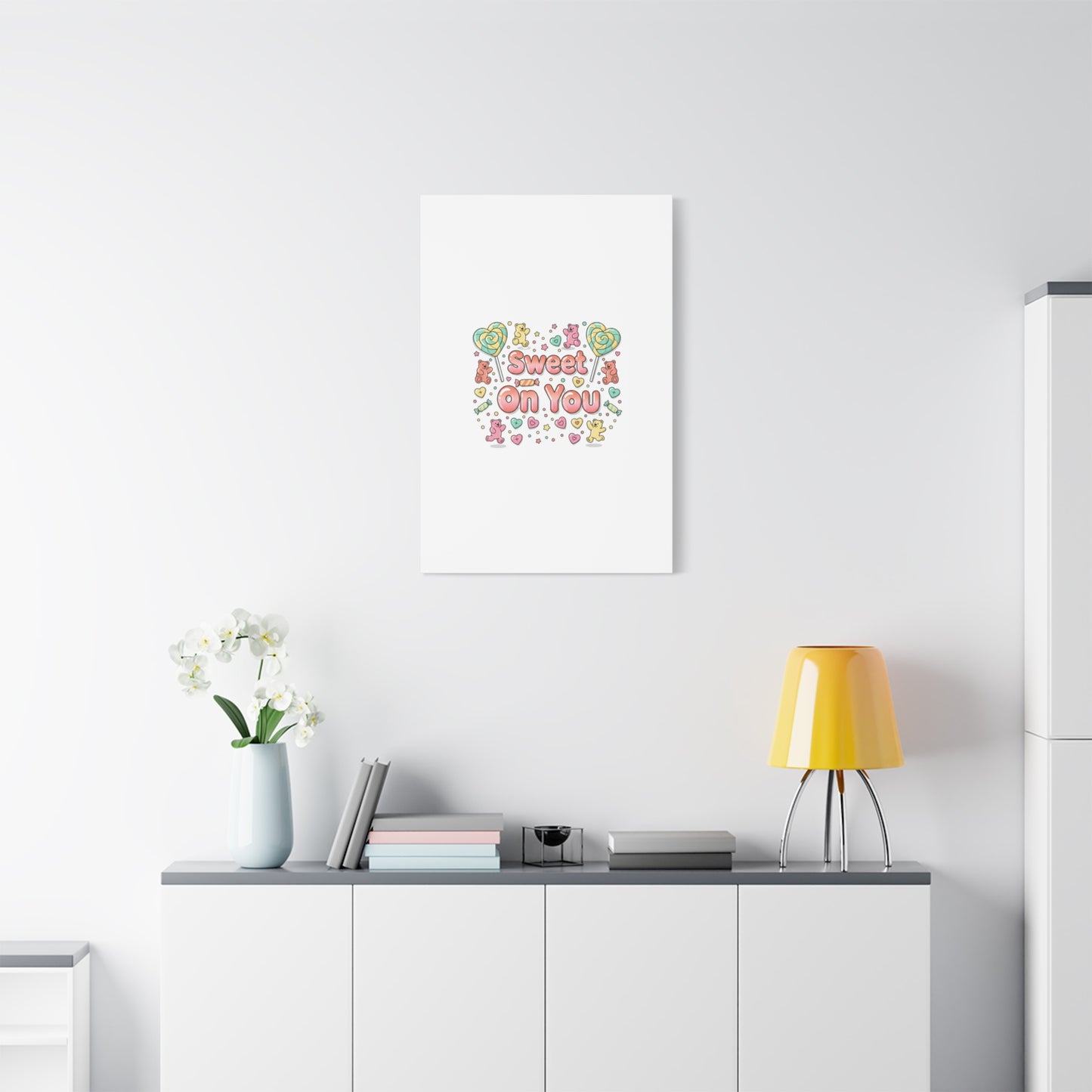 Sweet On You Canvas | Valentine Candycore heart candy pattern, pastel snackcore art