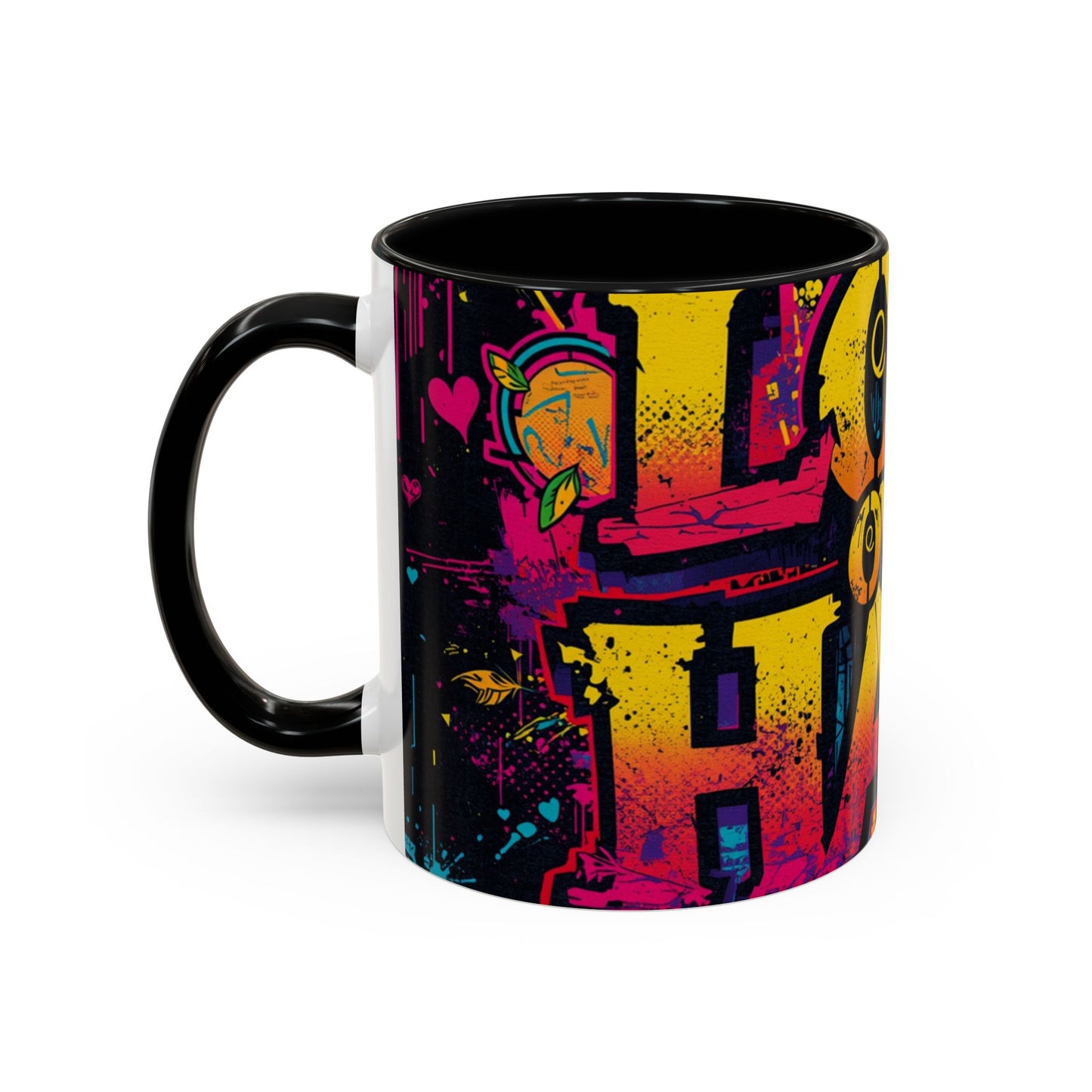 Love Over Hate Accent Coffee Mug — 11/15 oz Inspirational Ceramic Mug