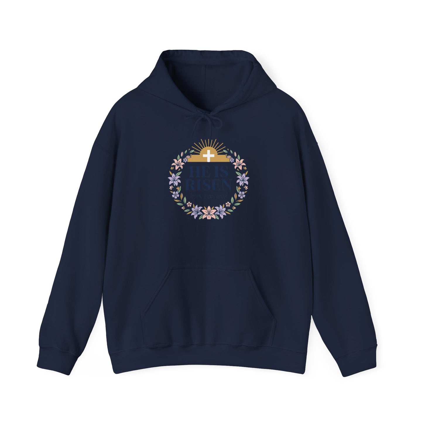 He Is Risen wreath hoodie | Christian Easter sweatshirt, resurrection apparel
