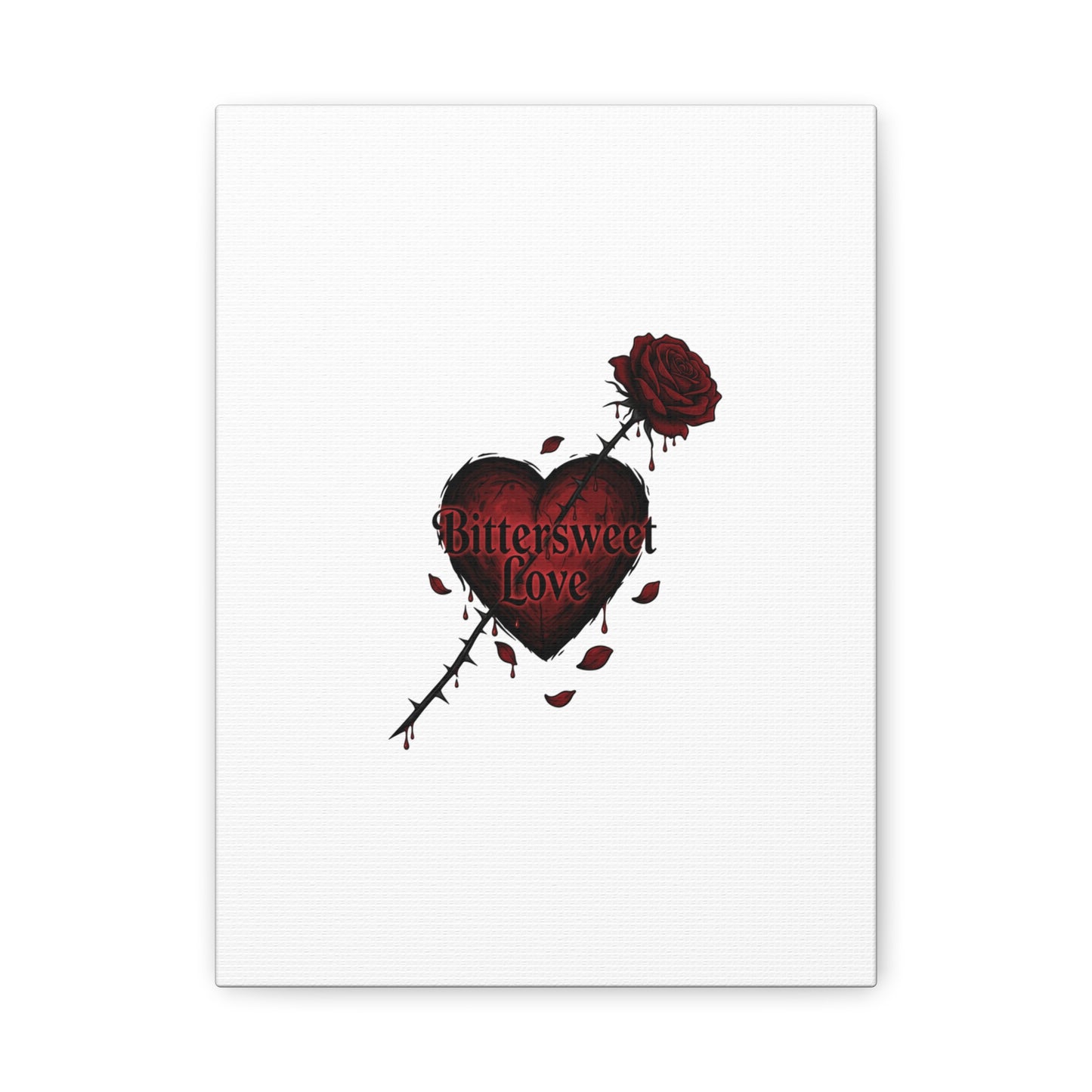 Bittersweet Love heart & thorn rose Canvas | Goth Valentine, Dark Romance Art Print