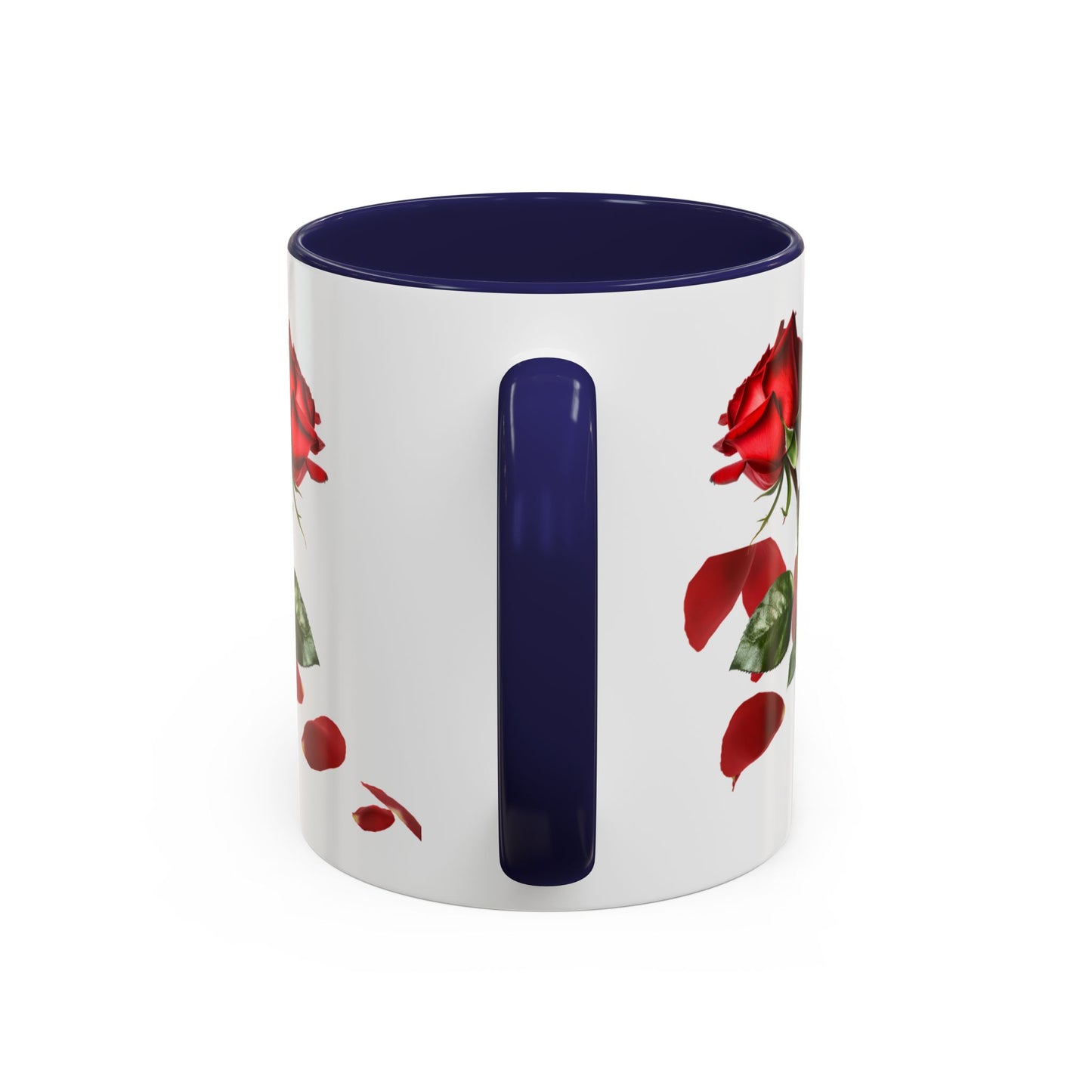 Red Rose Petals Accent Coffee Mug | 11oz 15oz