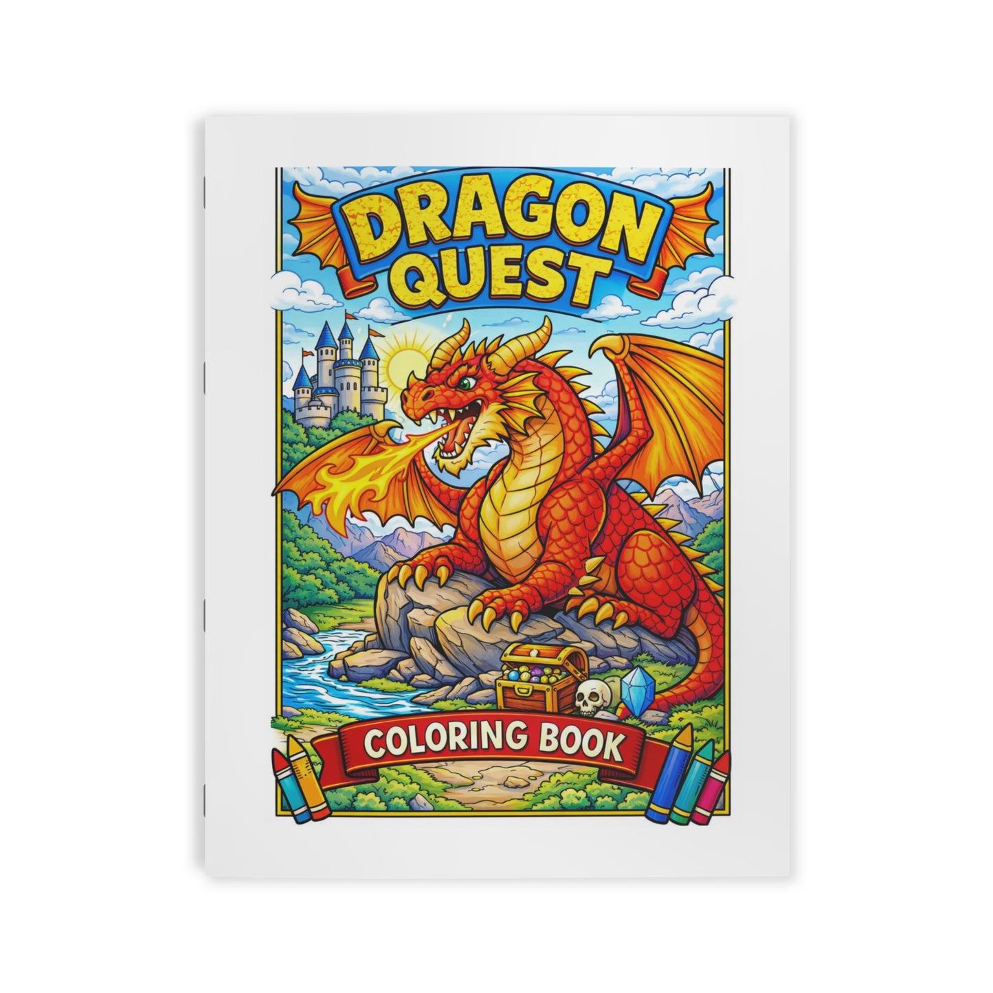 Dragon Quest Coloring Book Fantasy Dragon Illustrations, Activity Book