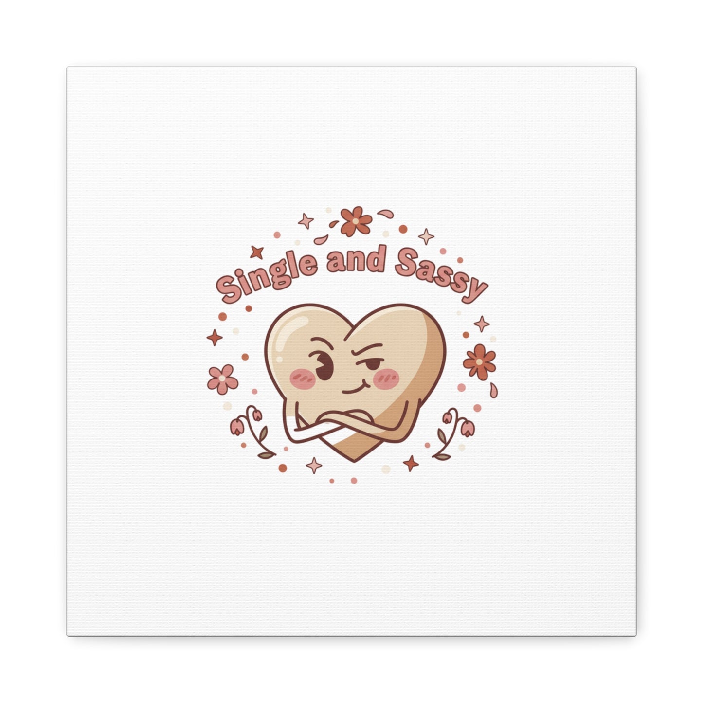 Single and Sassy Heart Canvas | Anti‑Valentine, Pastel Cynic Wall Art