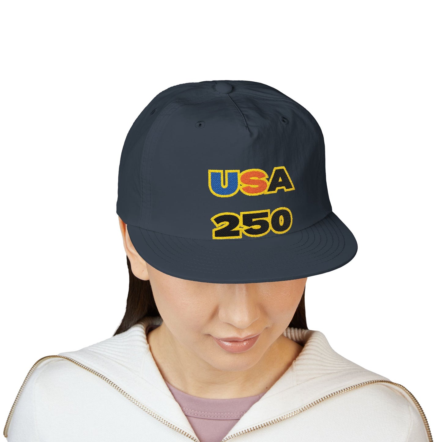USA 250 Surf Cap | Embroidered Trucker Hat, White Snapback