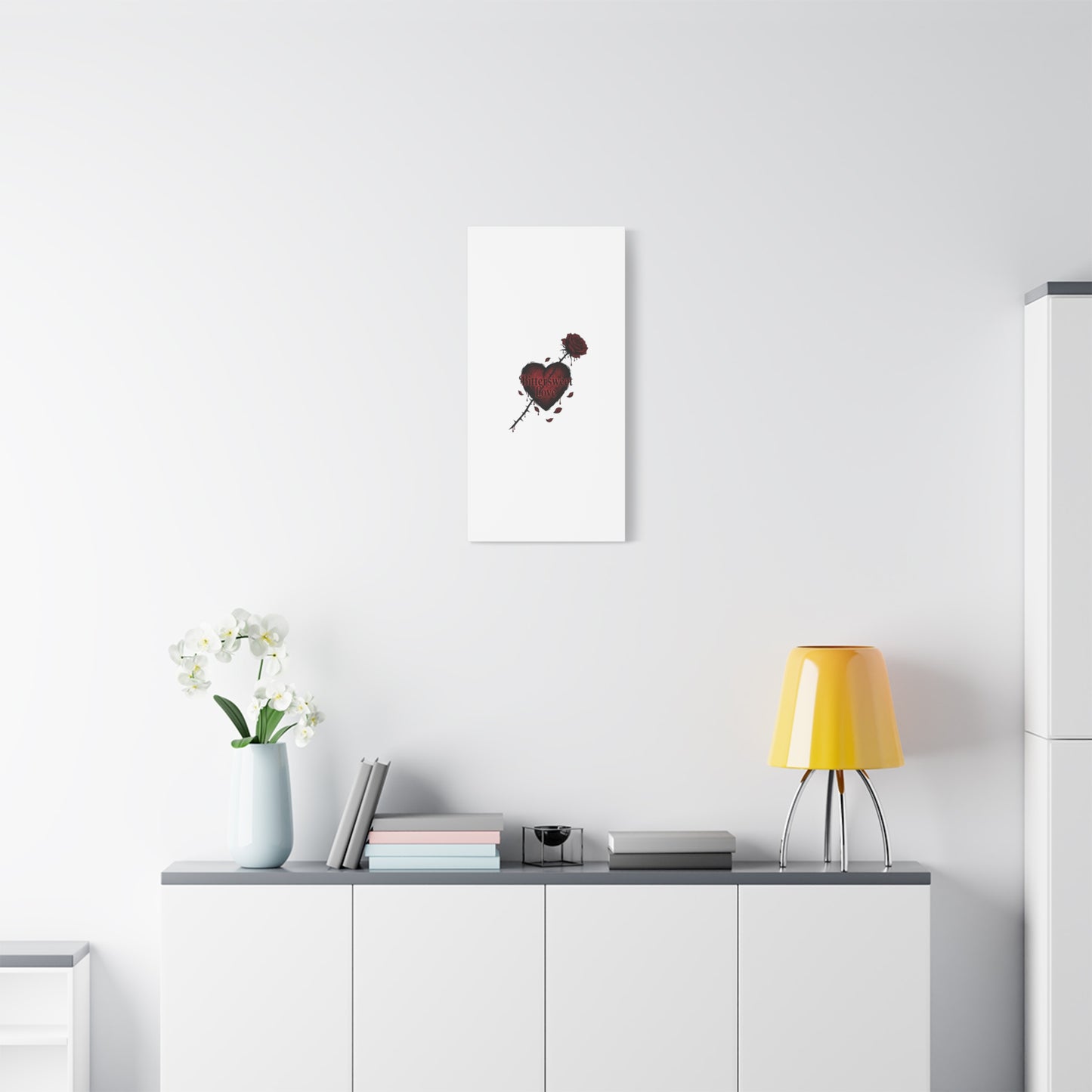 Bittersweet Love heart & thorn rose Canvas | Goth Valentine, Dark Romance Art Print