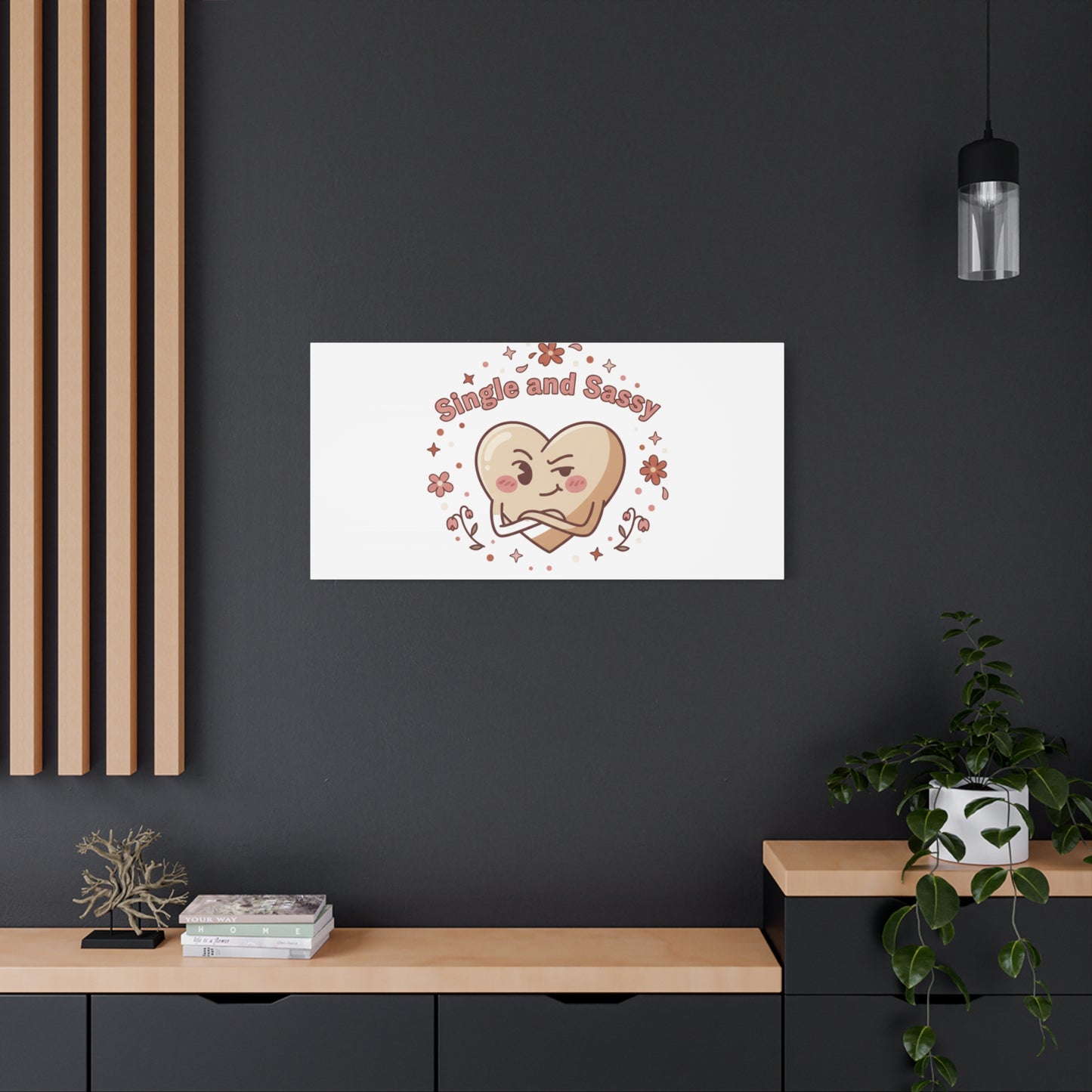 Single and Sassy Heart Canvas | Anti‑Valentine, Pastel Cynic Wall Art