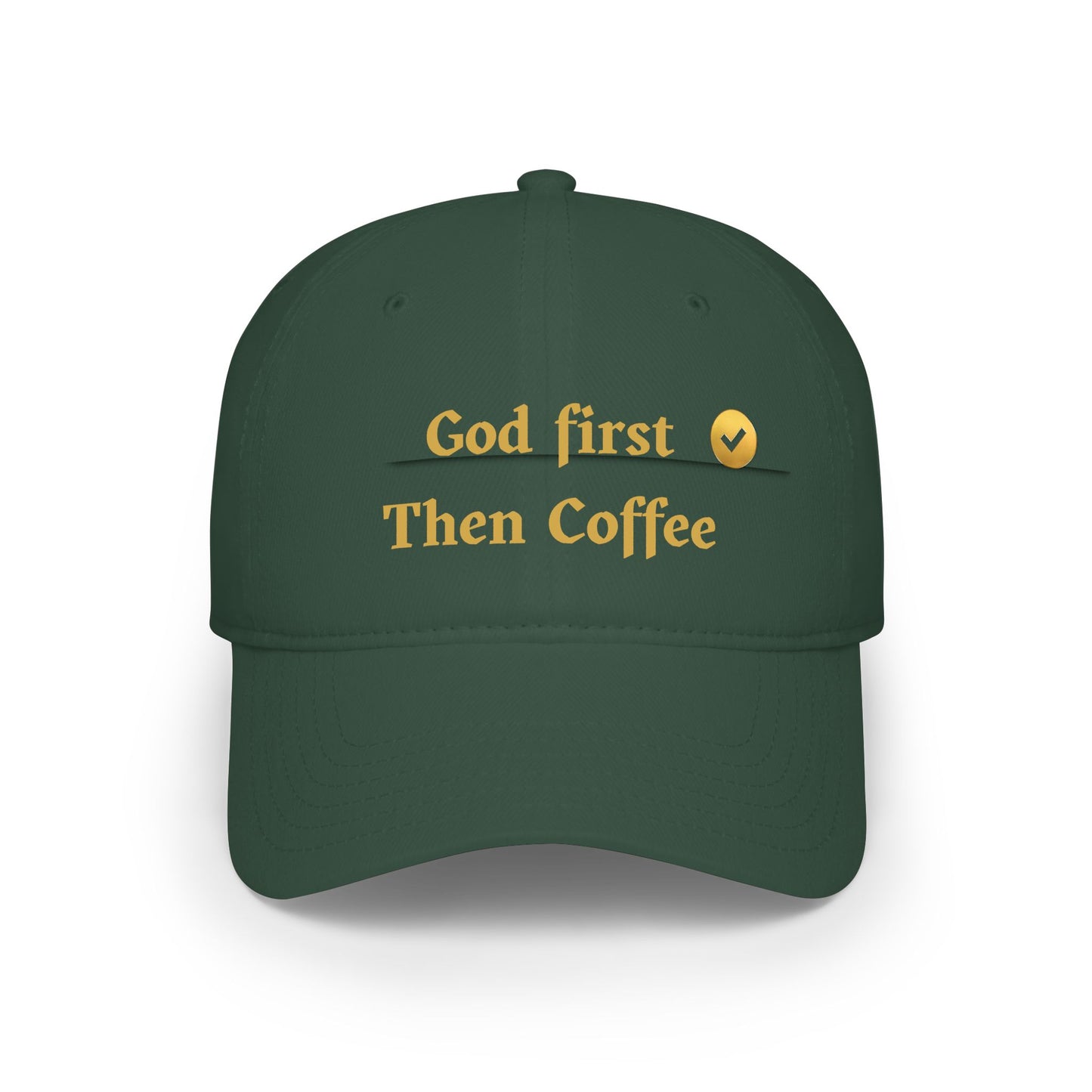 God First Then Coffee Baseball Cap - Christian Faith Prayer Hat
