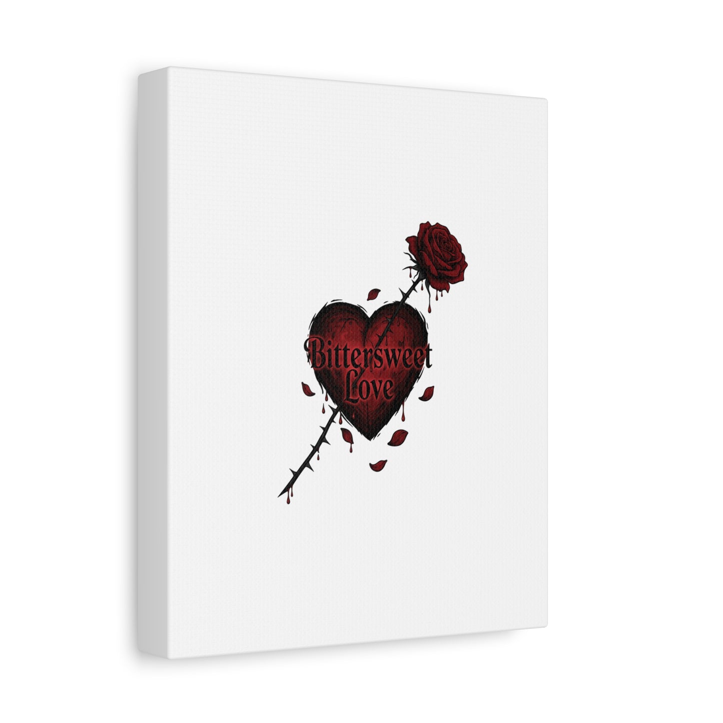 Bittersweet Love heart & thorn rose Canvas | Goth Valentine, Dark Romance Art Print