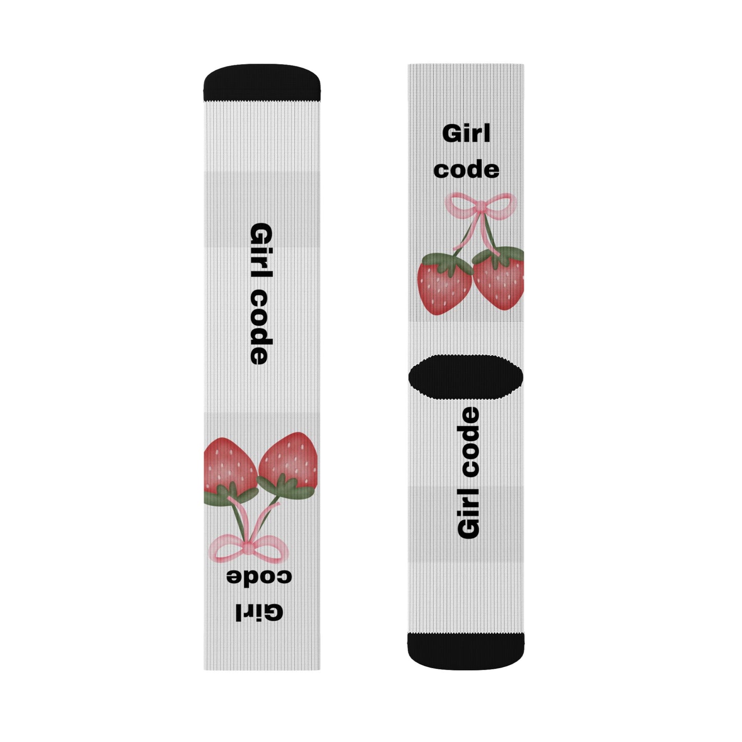 Girl Code Strawberry Crew Socks | Sublimation Socks