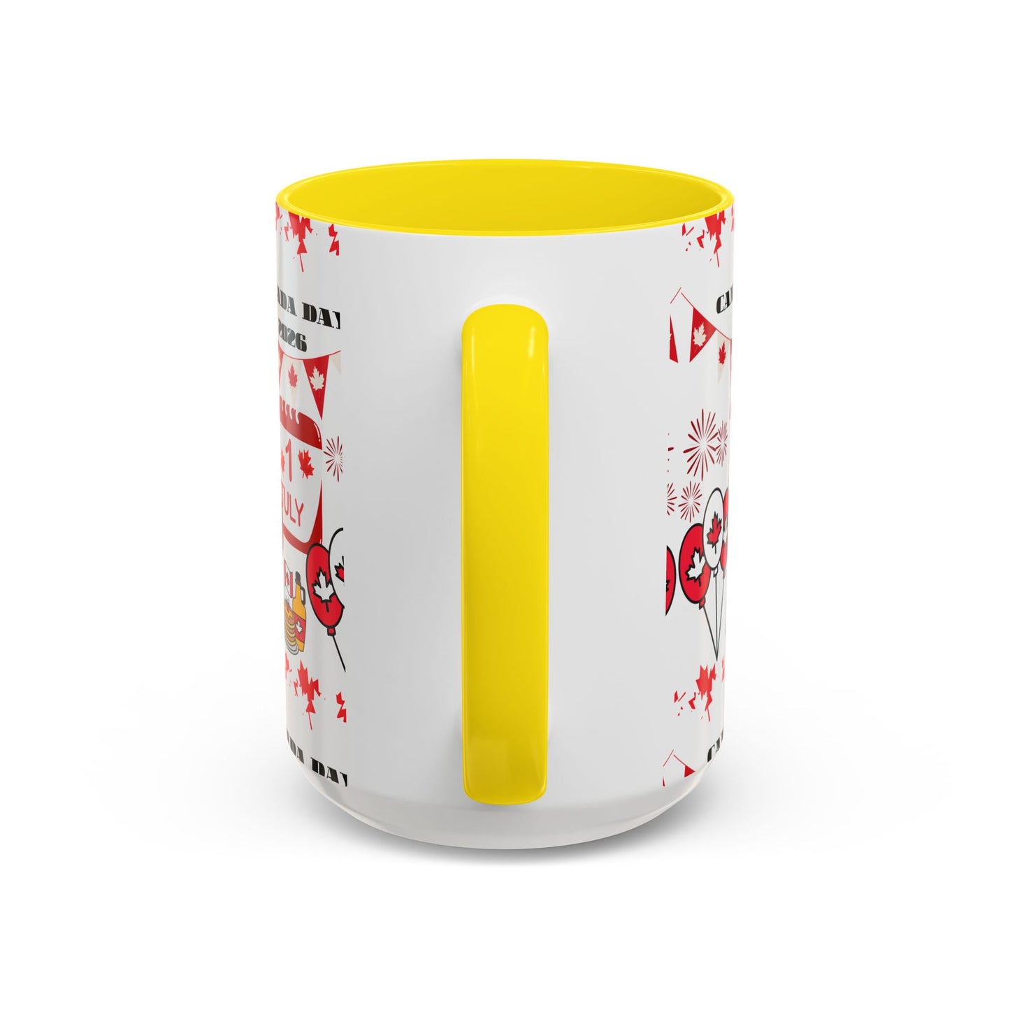 Canada Day Coffee Mug - 1 July 2026 Red Maple Balloon Accent Mug