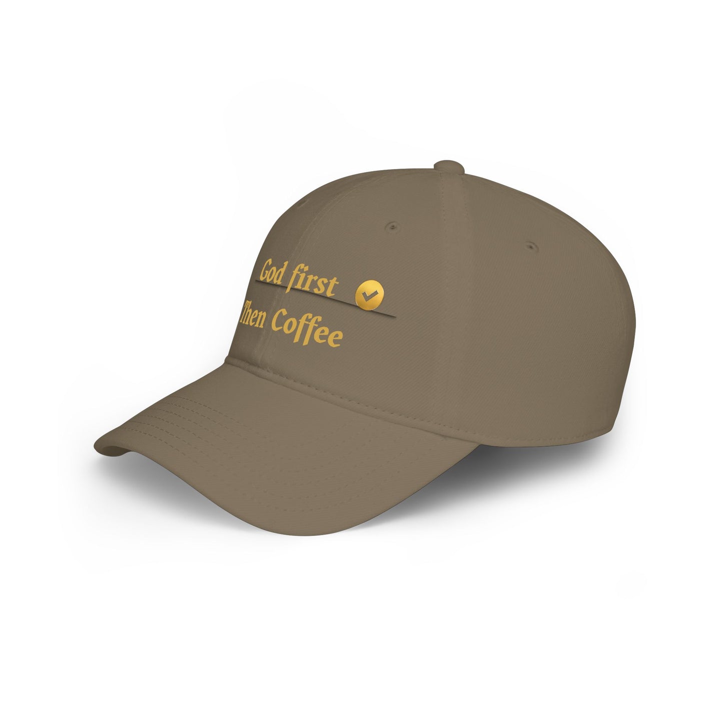 God First Then Coffee Baseball Cap - Christian Faith Prayer Hat