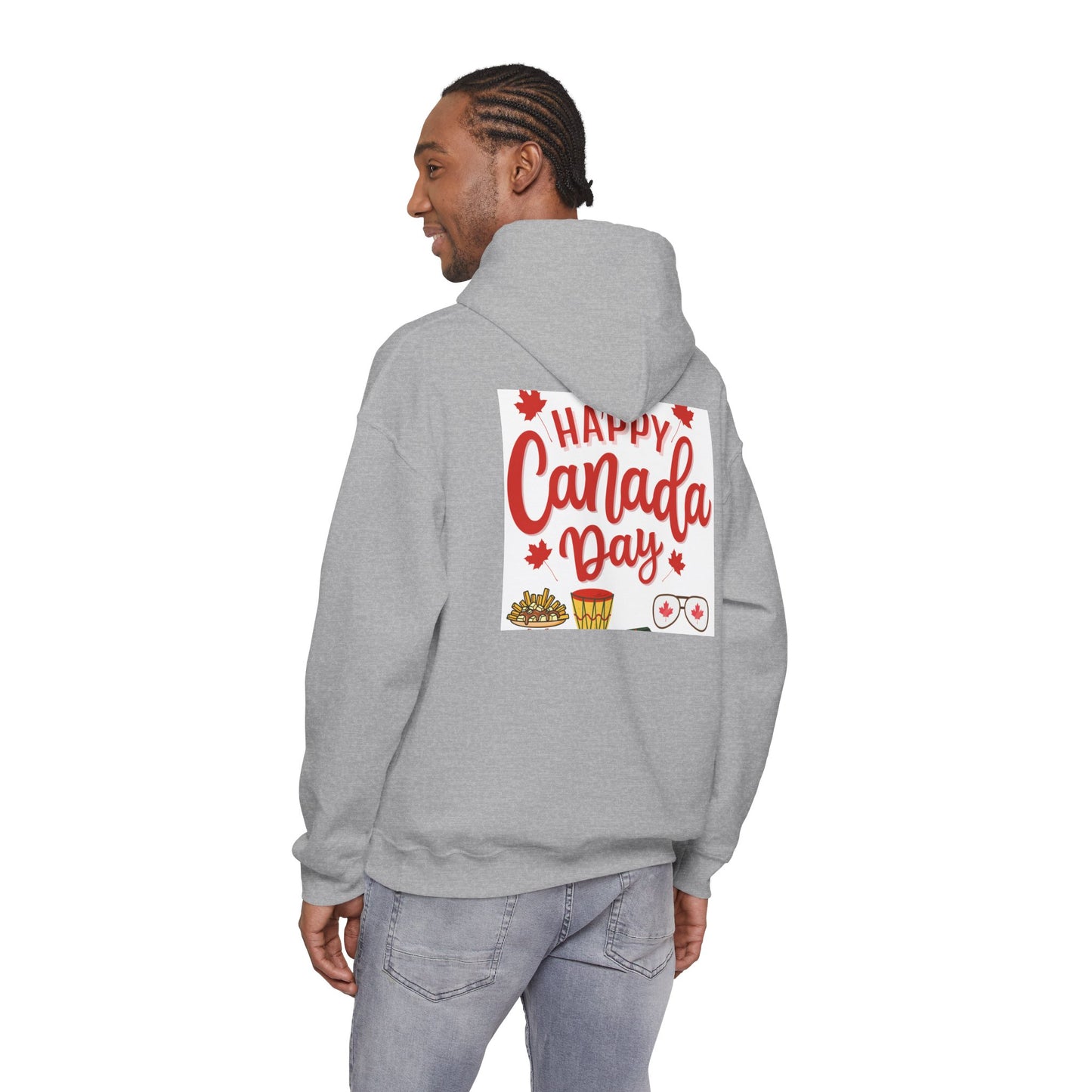 Canada Day Hoodie — "Happy Canada Day! Proud Canadian" Celebration Sweatshirt