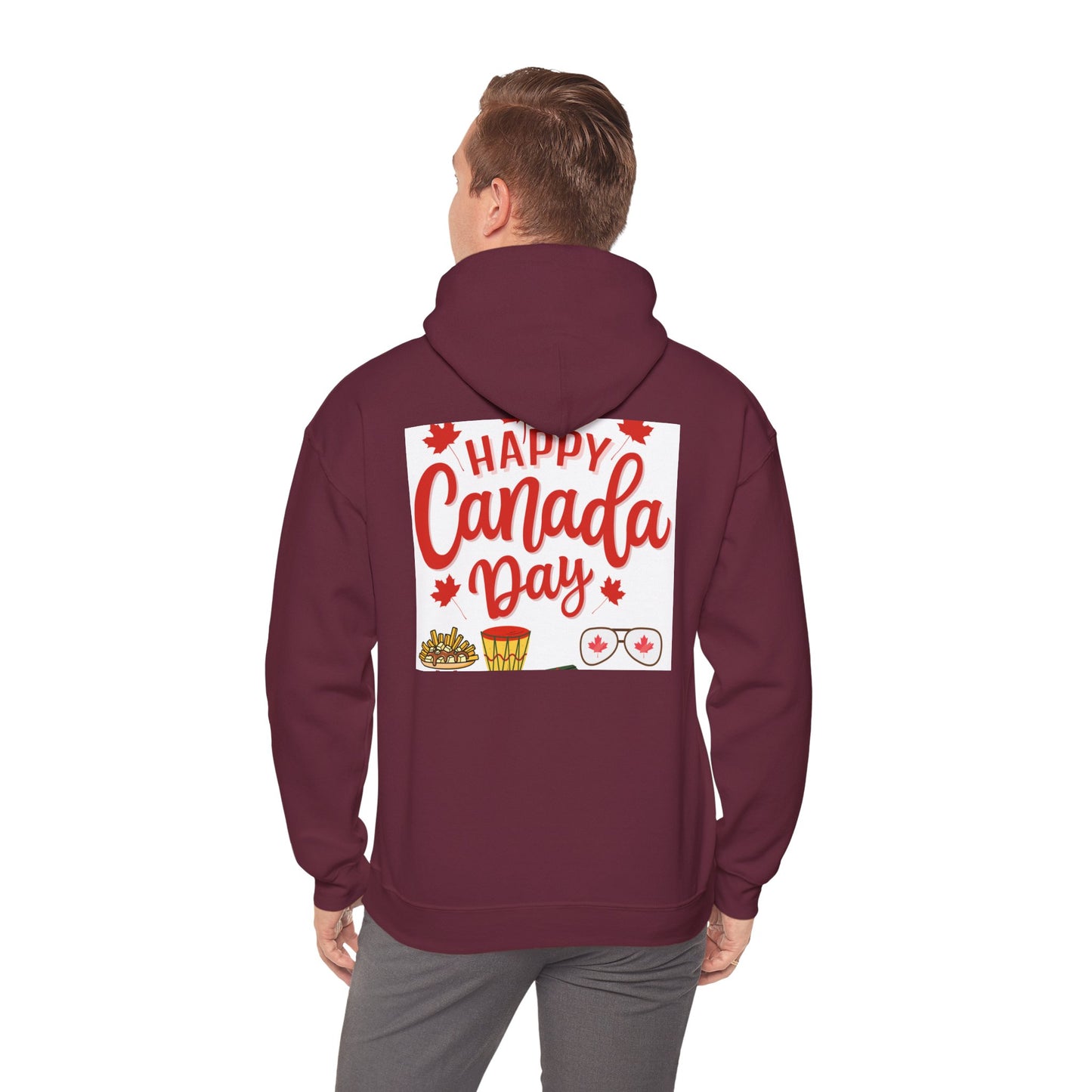 Canada Day Hoodie — "Happy Canada Day! Proud Canadian" Celebration Sweatshirt