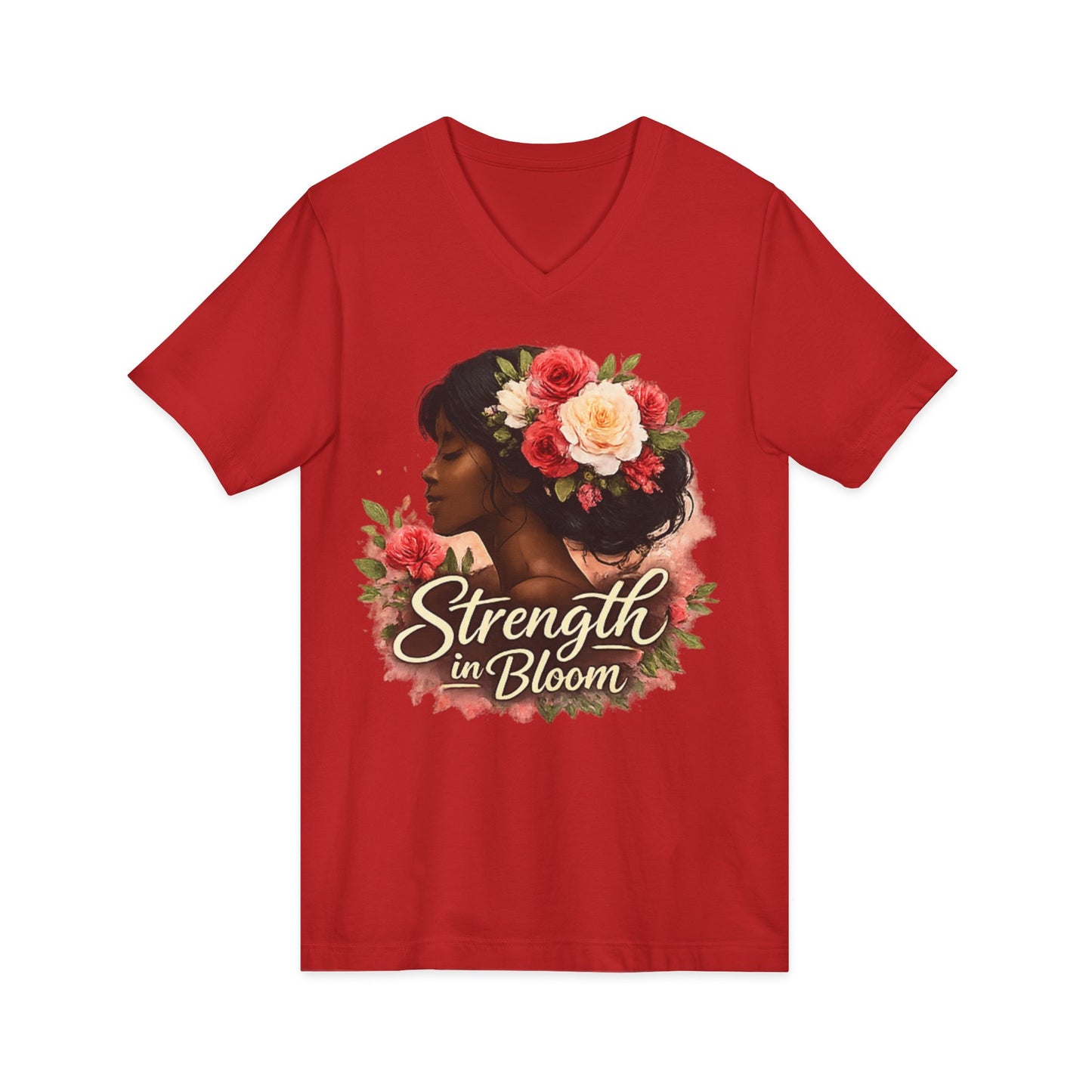 Strength in Bloom V-Neck Tee
