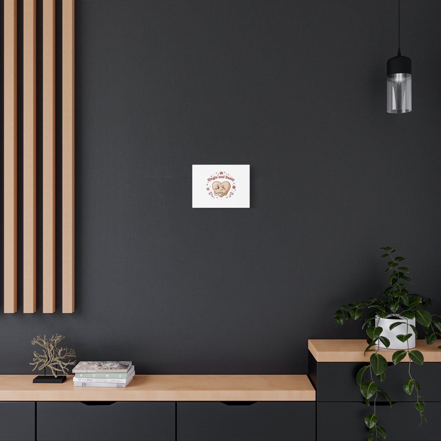 Single and Sassy Heart Canvas | Anti‑Valentine, Pastel Cynic Wall Art