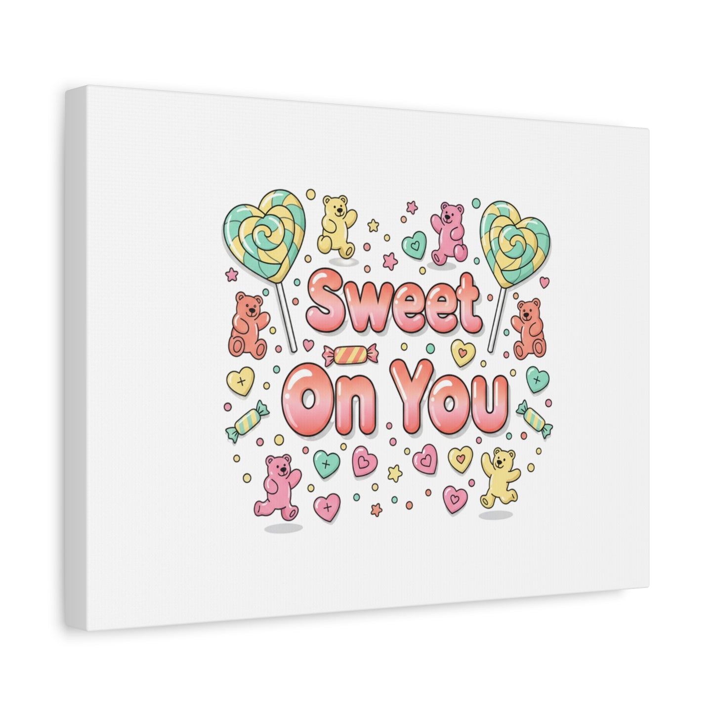 Sweet On You Canvas | Valentine Candycore heart candy pattern, pastel snackcore art