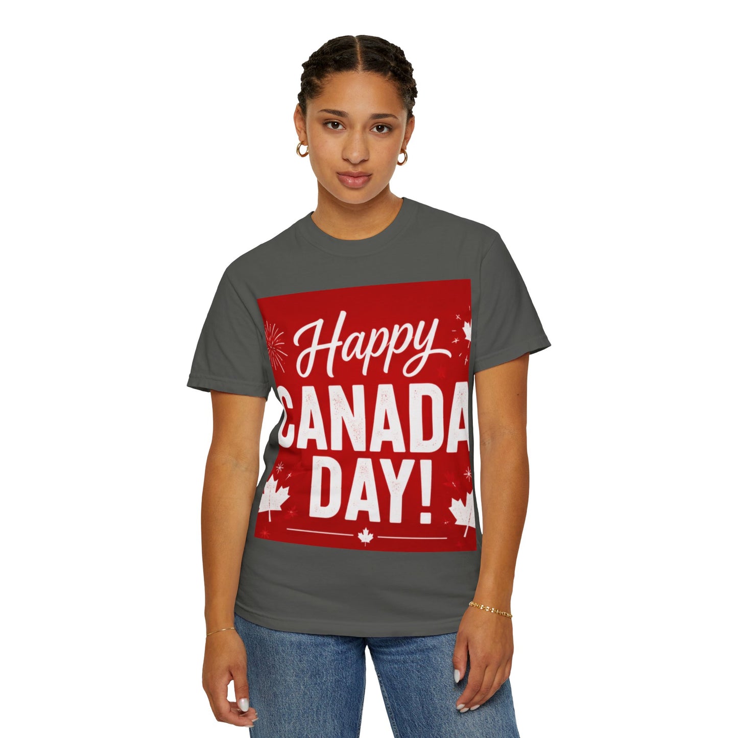Happy Canada Day T-Shirt — Red Maple Leaf Canada Day Tee