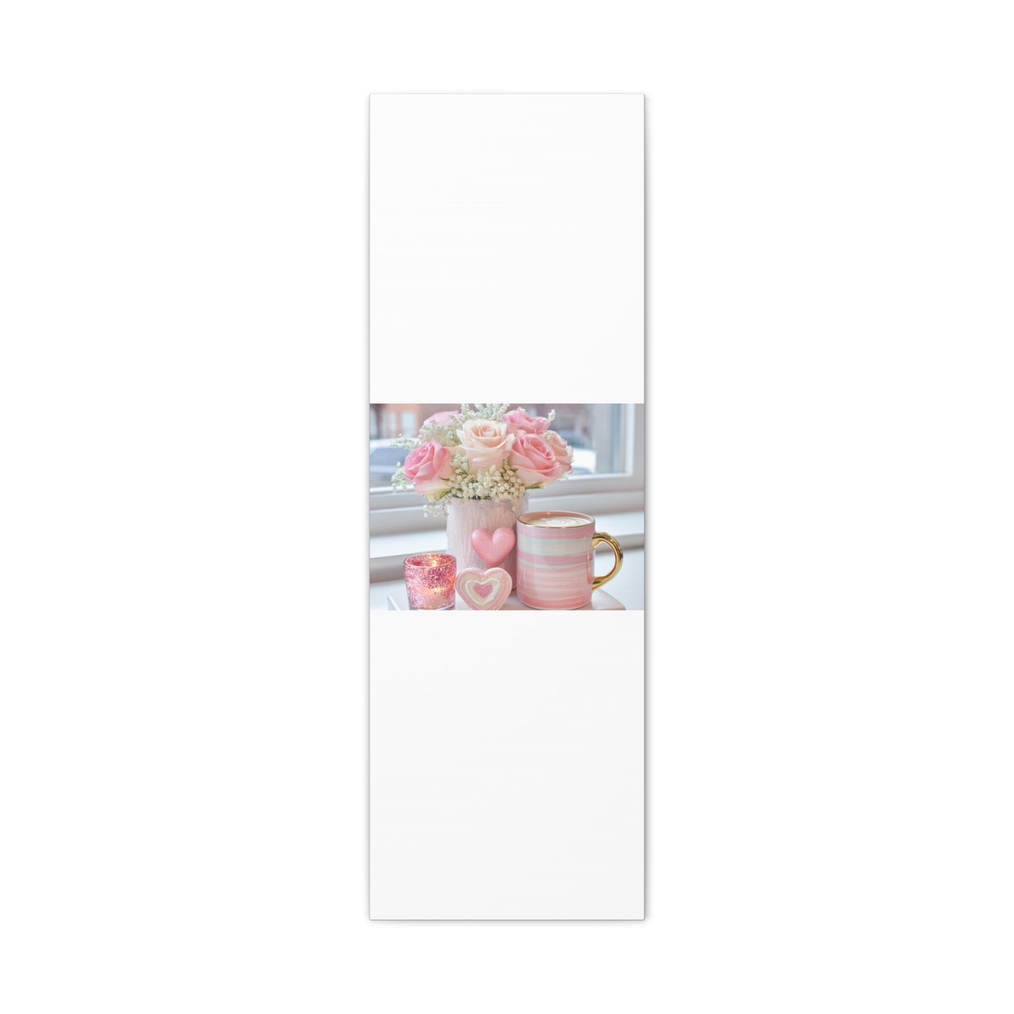 Pink Rose Bouquet with Mug Canvas