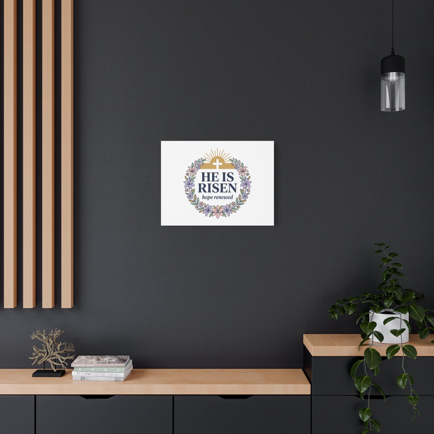 He Is Risen Canvas | Christian Easter Wall Art, Resurrection Scripture