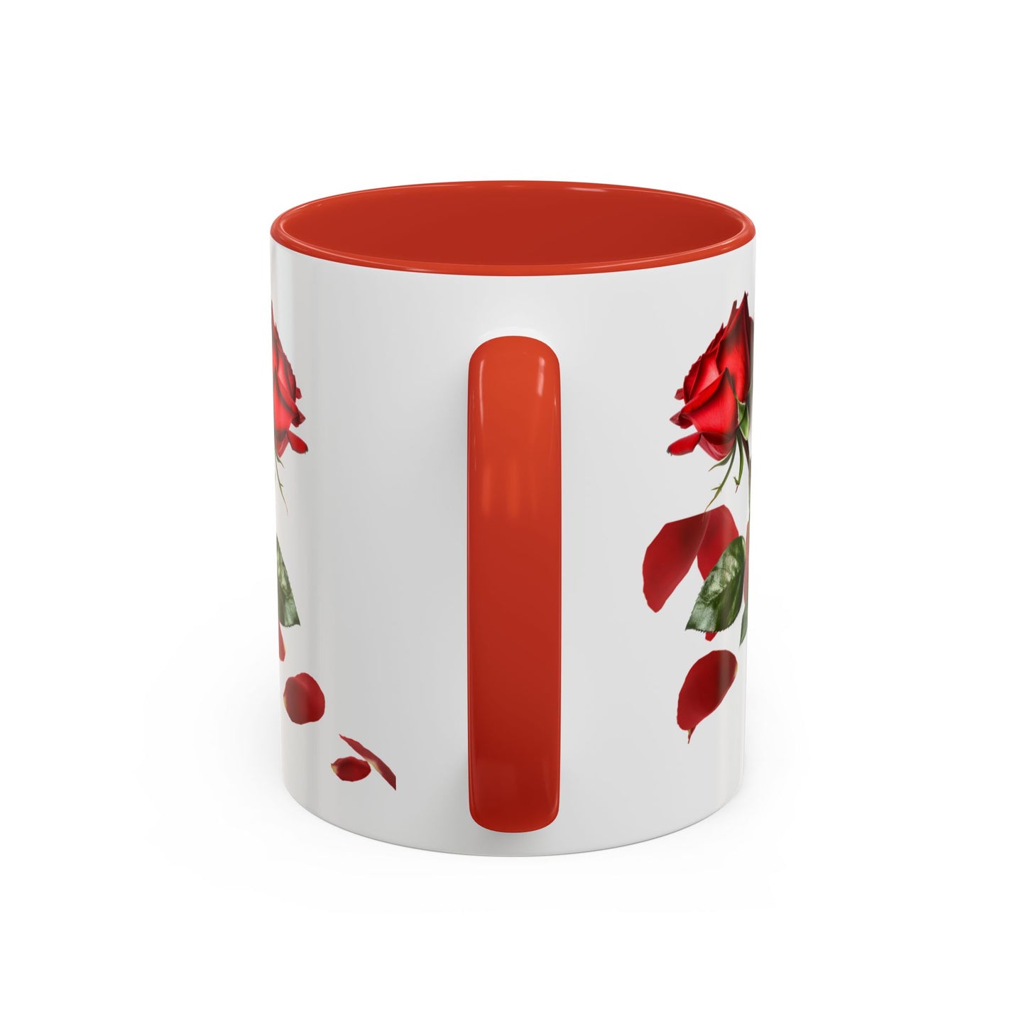 Red Rose Petals Accent Coffee Mug | 11oz 15oz