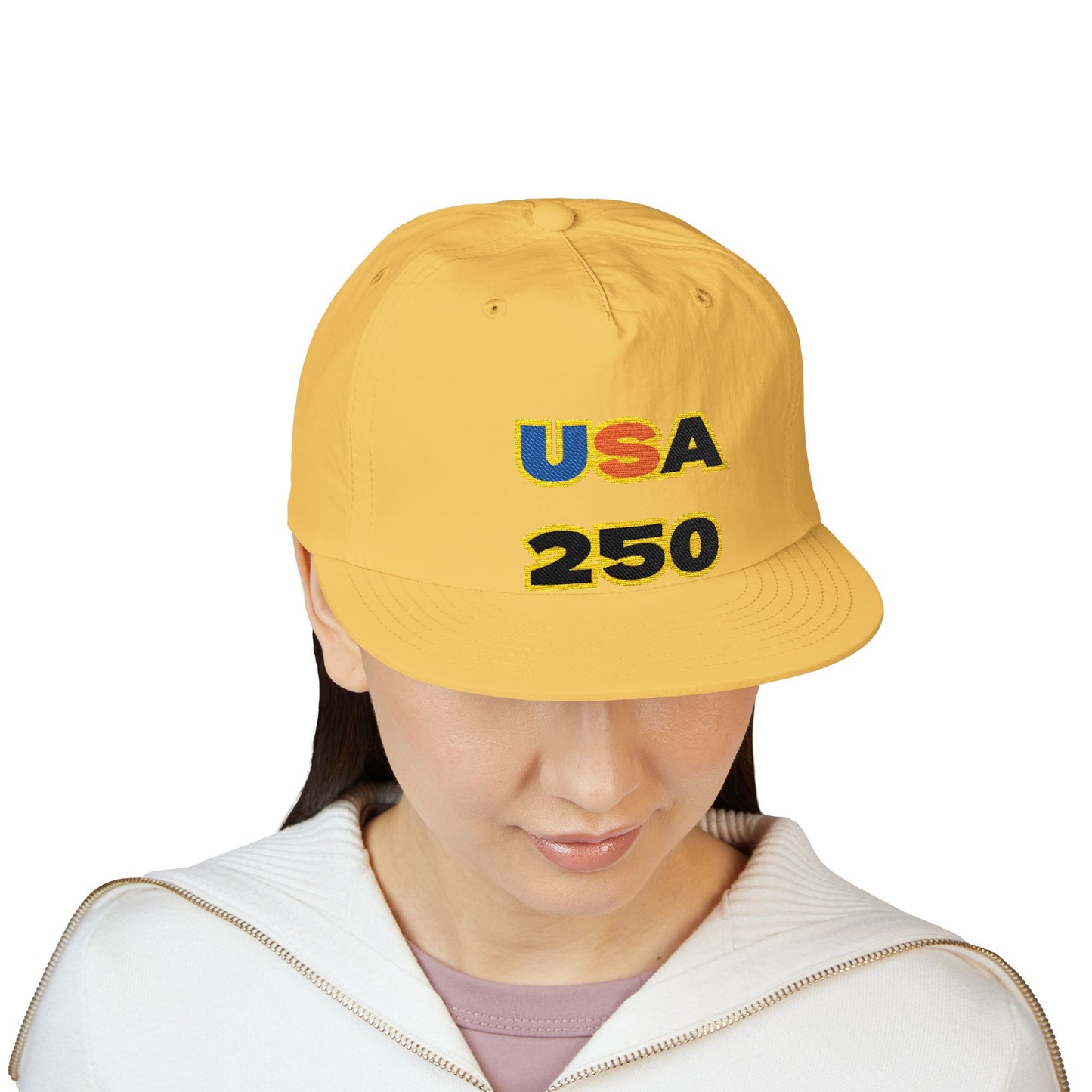 USA 250 Surf Cap | Embroidered Trucker Hat, White Snapback