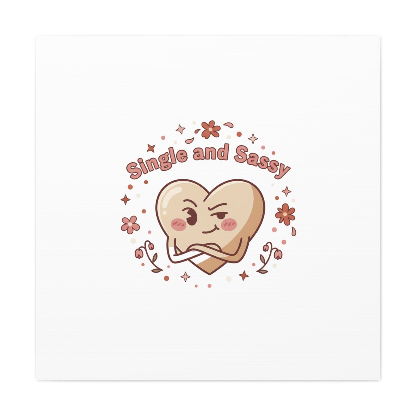 Single and Sassy Heart Canvas | Anti‑Valentine, Pastel Cynic Wall Art