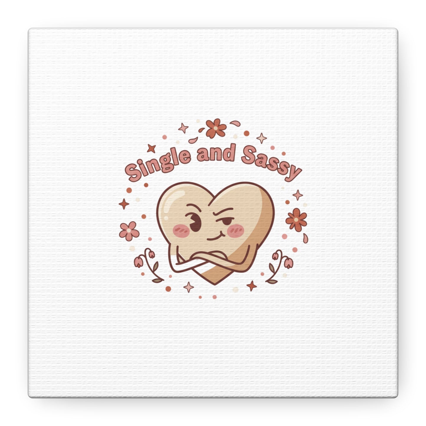 Single and Sassy Heart Canvas | Anti‑Valentine, Pastel Cynic Wall Art