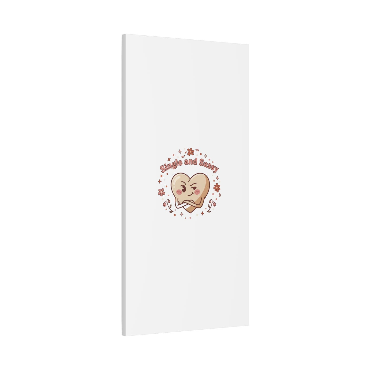 Single and Sassy Heart Canvas | Anti‑Valentine, Pastel Cynic Wall Art