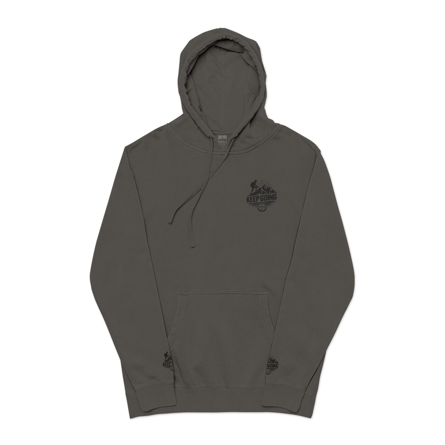 Keep Going Hoodie | Motivational Text Pigment-Dyed Hoodie
