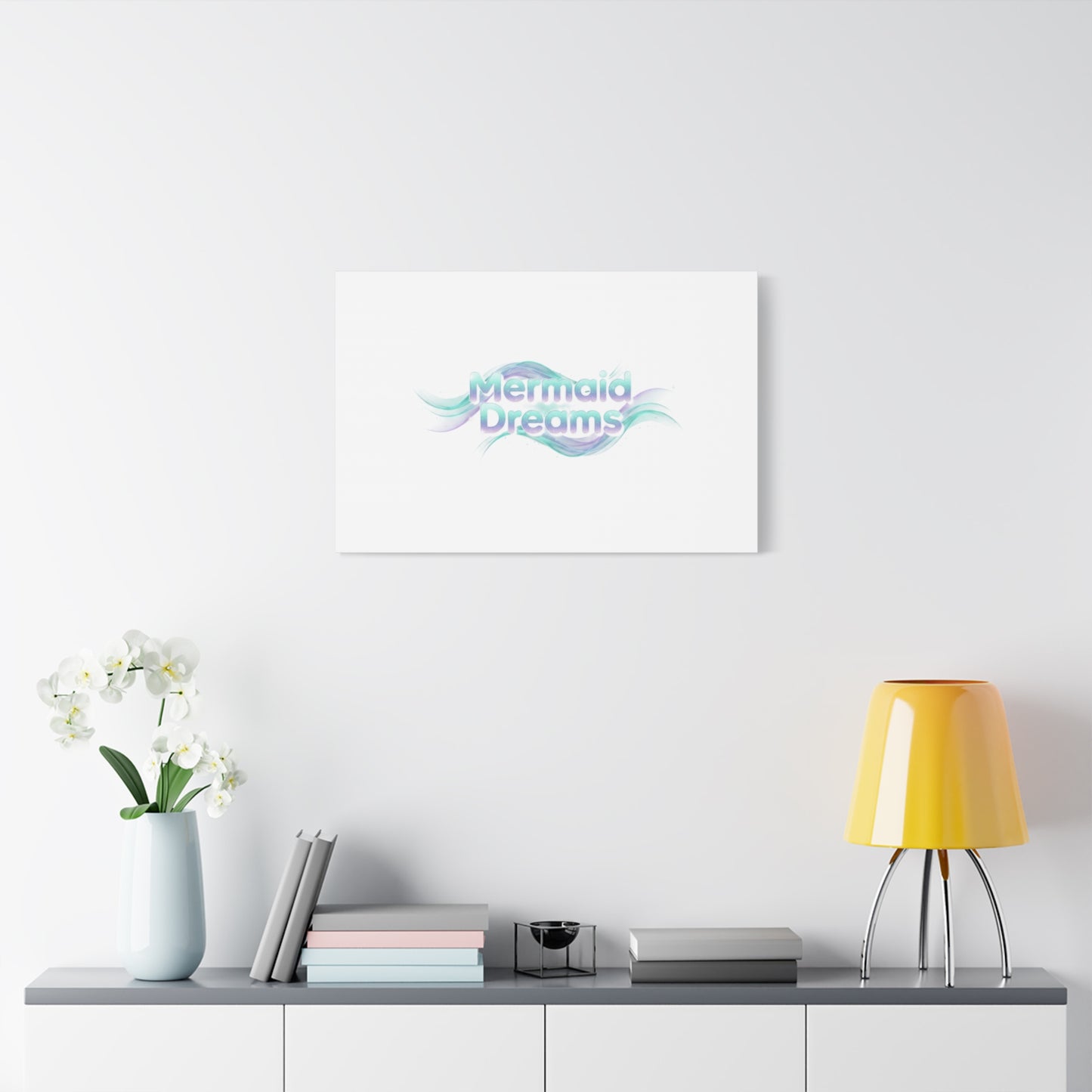 Mermaid Dreams Matte Canvas | iridescent text, pearly word accent