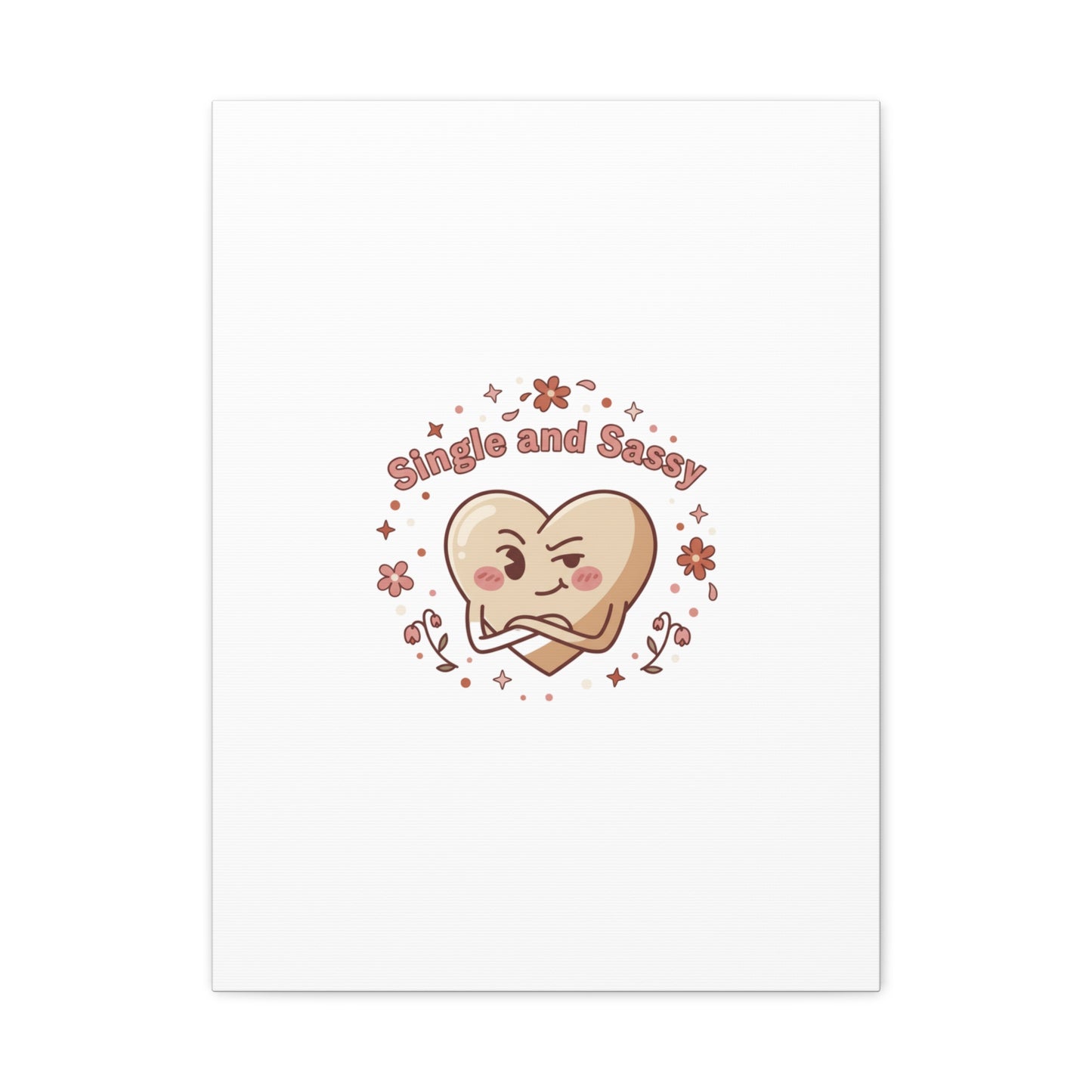 Single and Sassy Heart Canvas | Anti‑Valentine, Pastel Cynic Wall Art