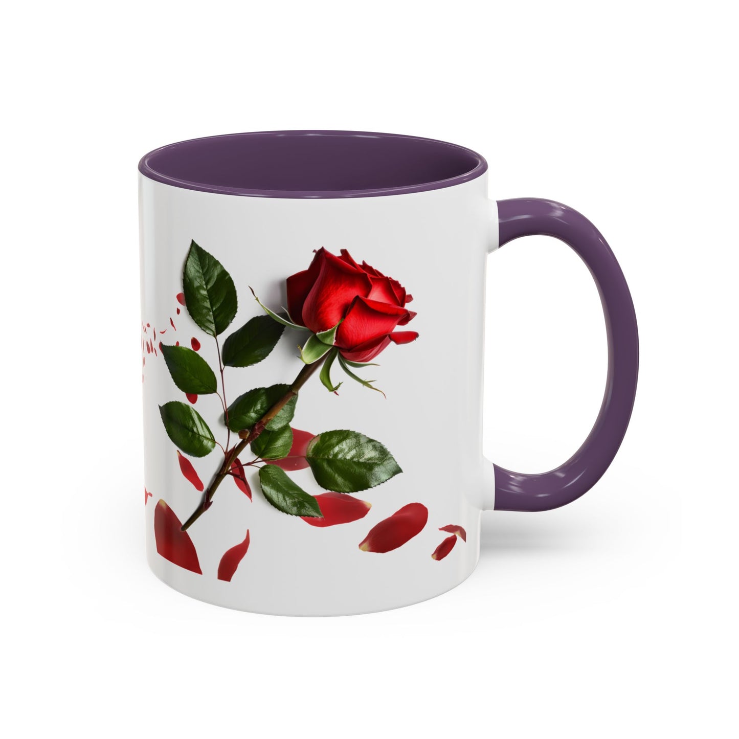 Red Rose Petals Accent Coffee Mug | 11oz 15oz