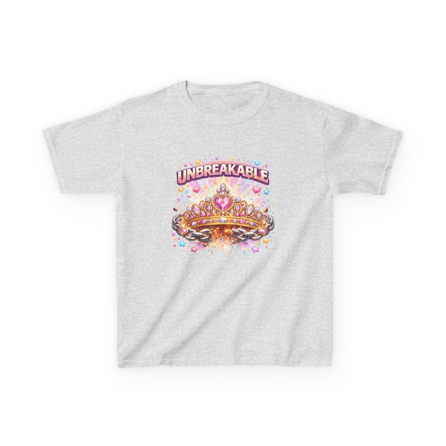 Unbreakable Crown Kids T-Shirt – Colorful Princess Crown Graphic Tee