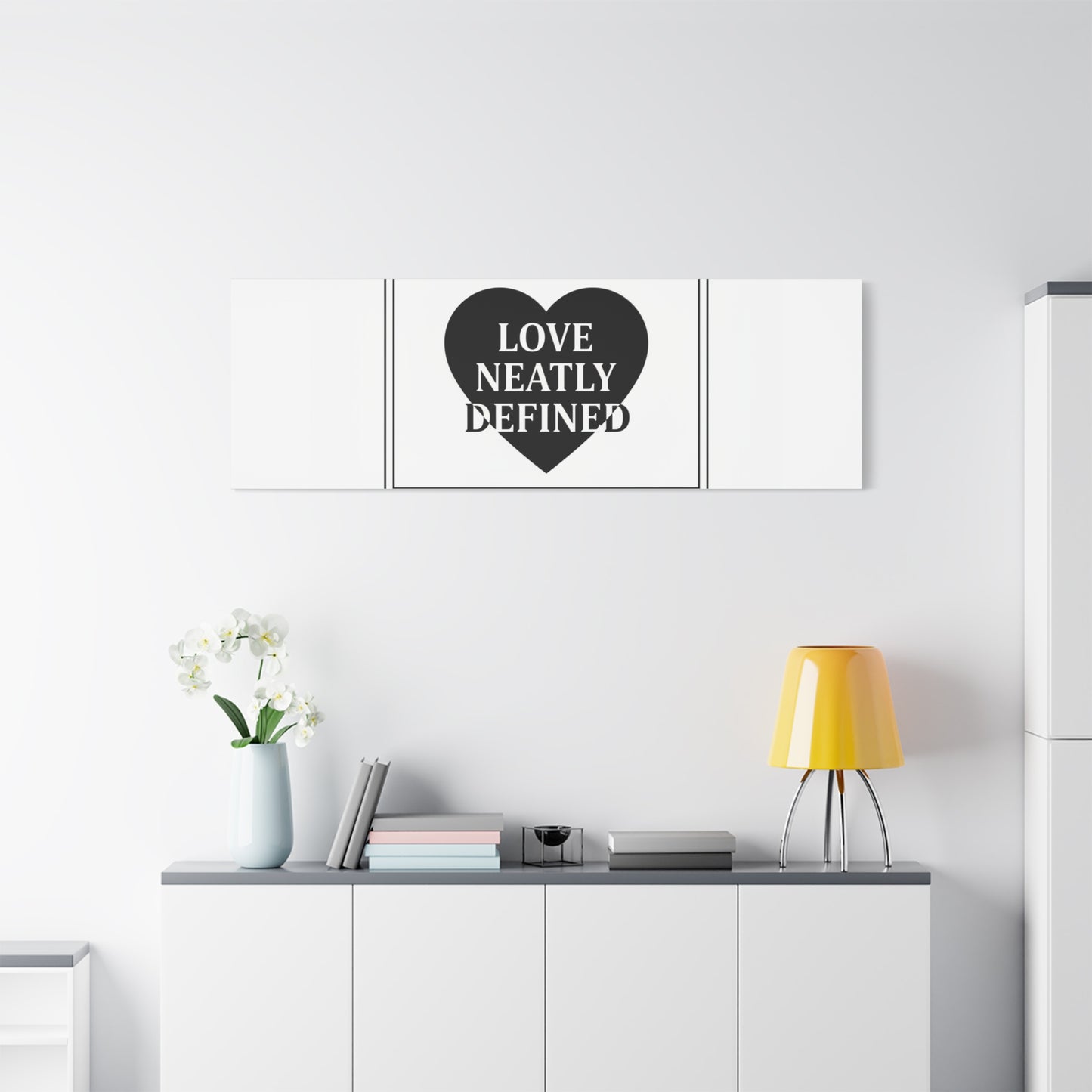 Love Neatly Defined Canvas, editorial black and white love print | elegant typography poster