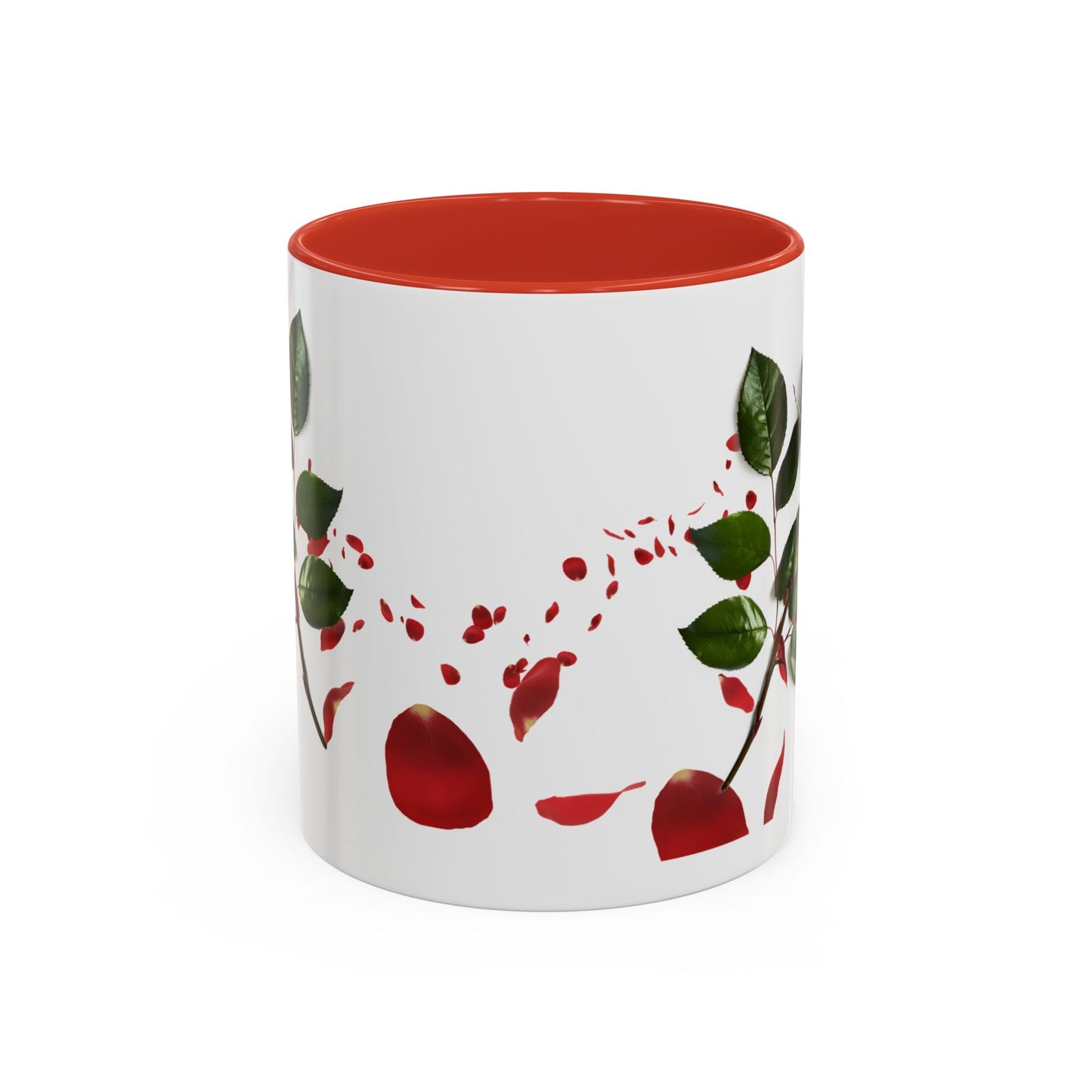 Red Rose Petals Accent Coffee Mug | 11oz 15oz