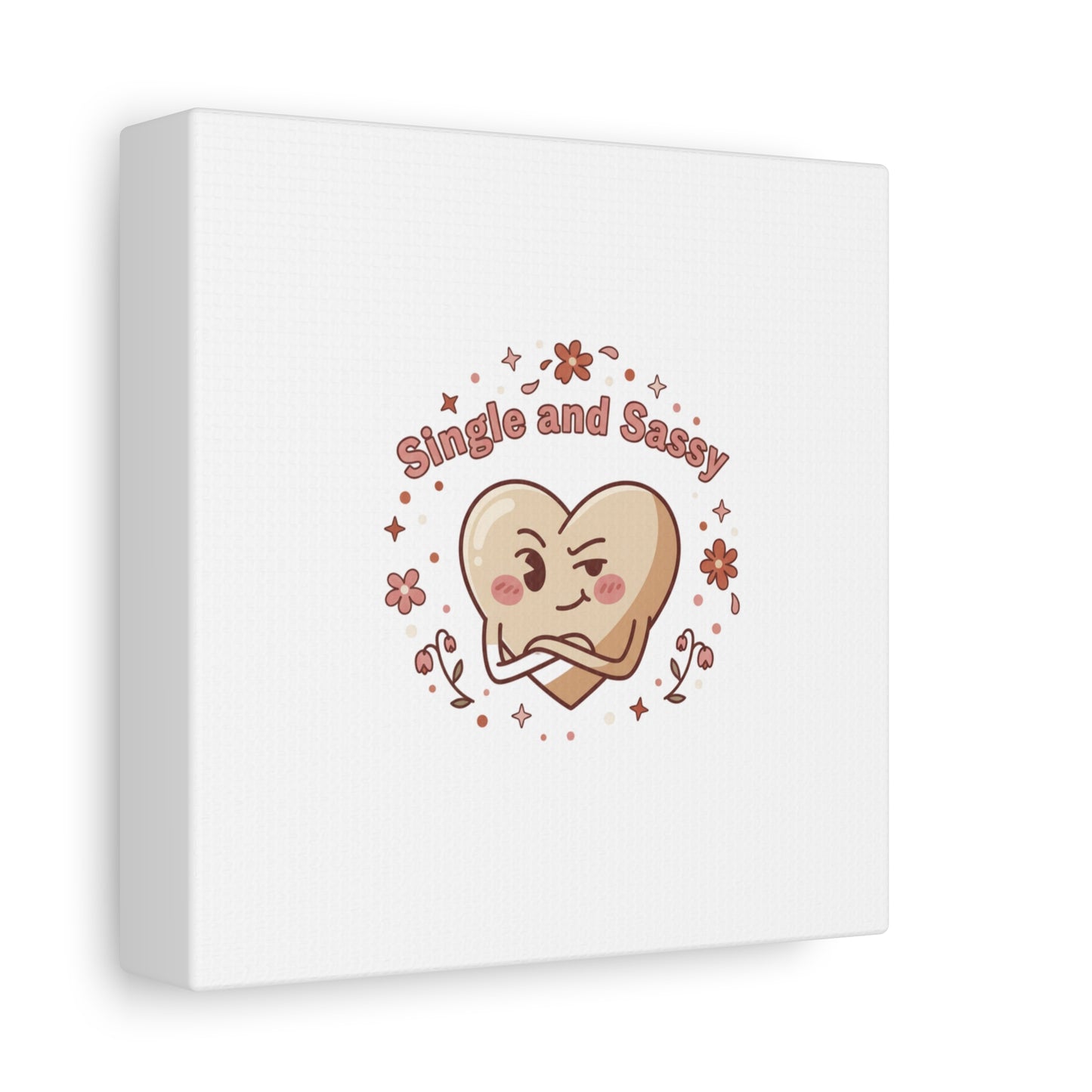 Single and Sassy Heart Canvas | Anti‑Valentine, Pastel Cynic Wall Art